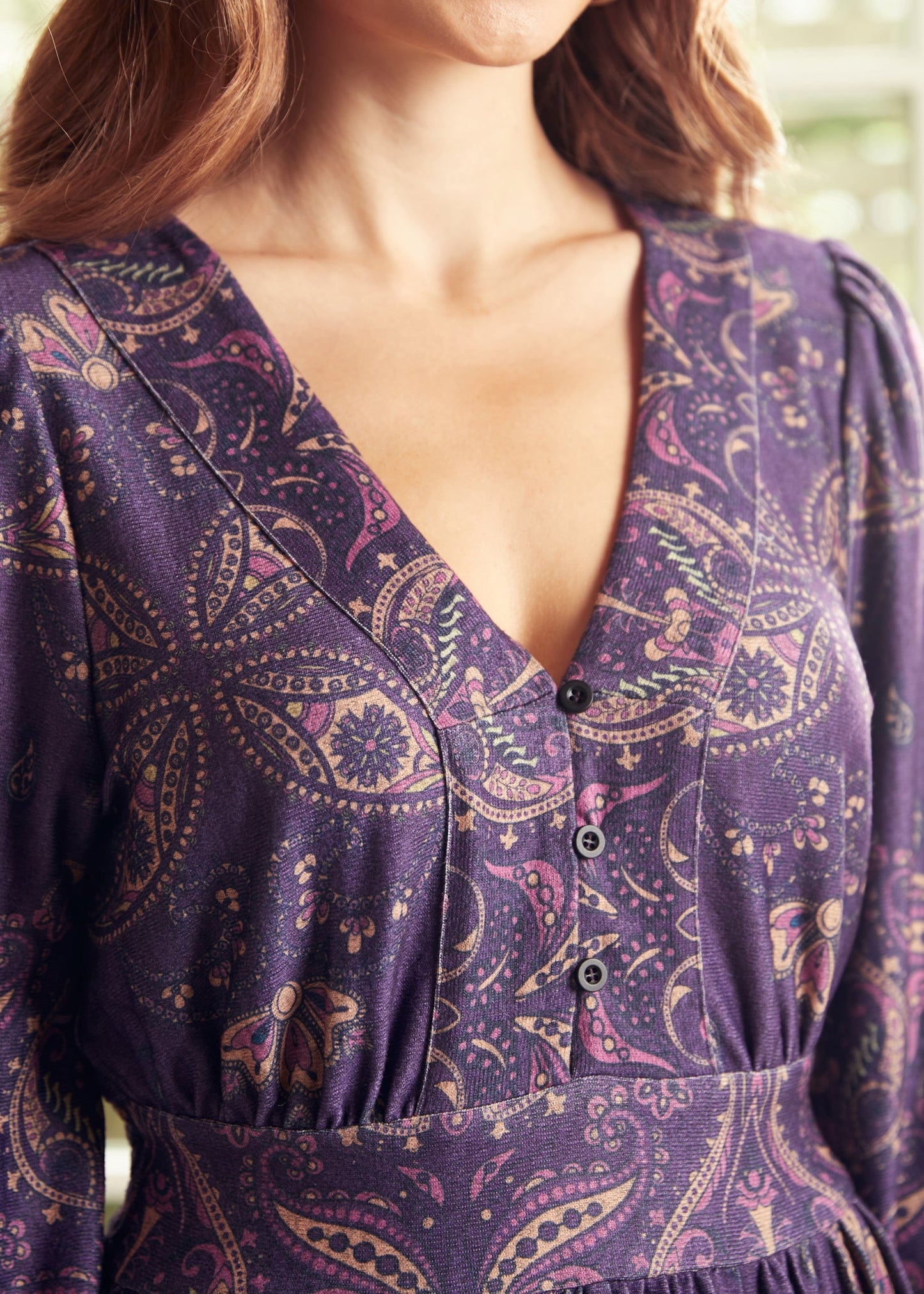 Goldie Hour V-Neck Midi Dress