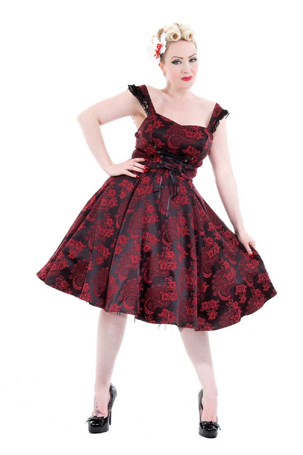 Red Byzantine Swing Dress