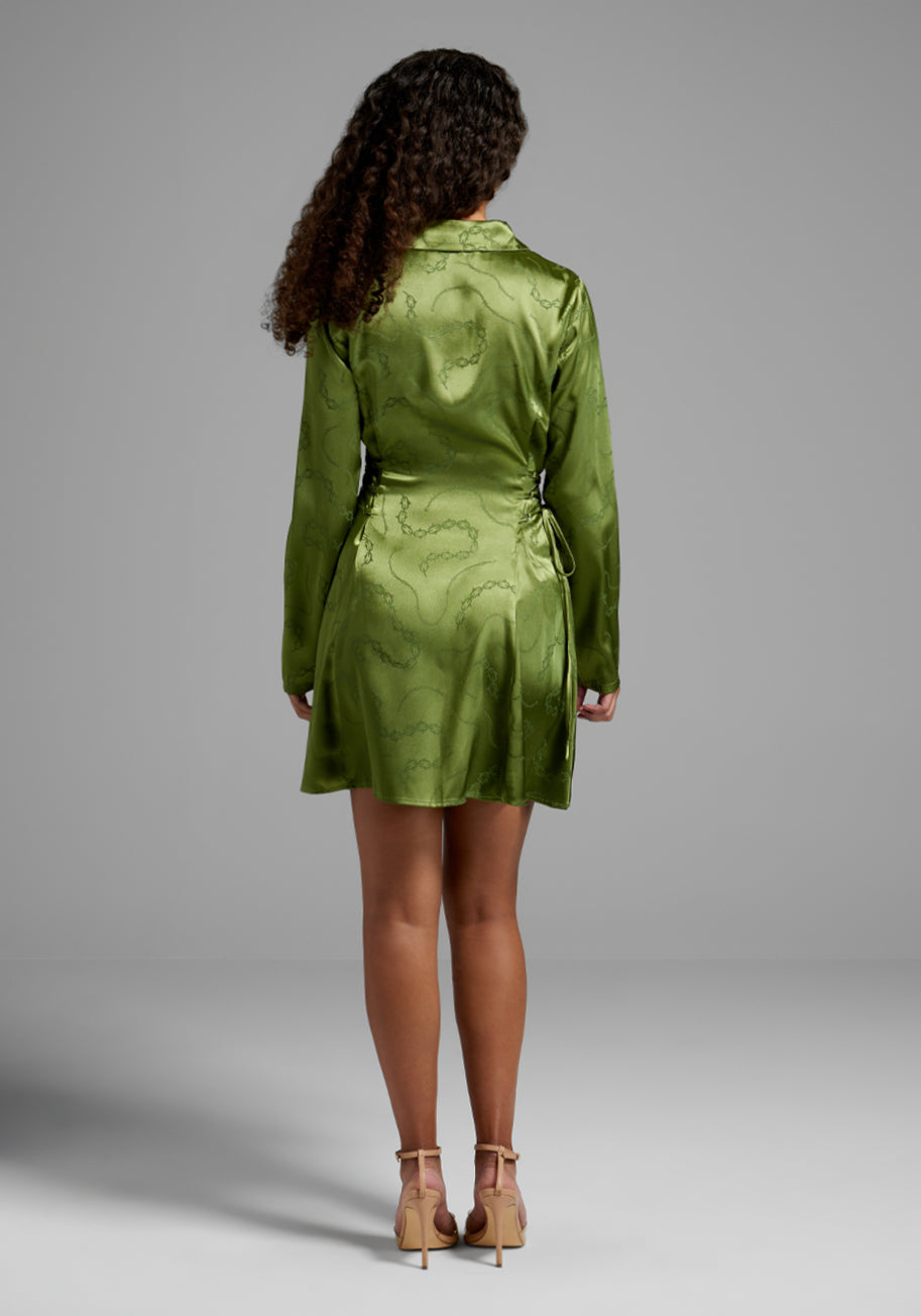  Chained To Fate Satin Mini Dress
