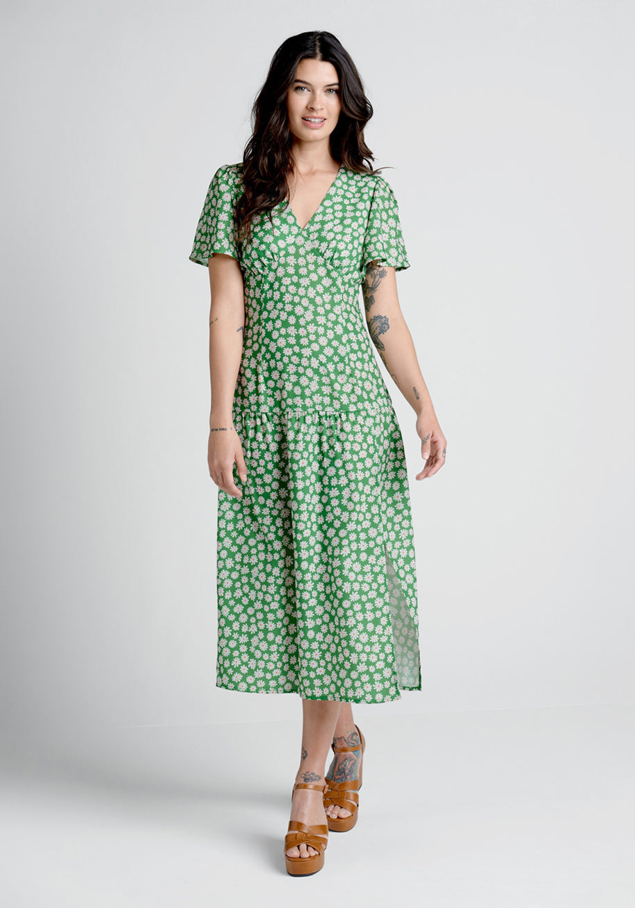  Touch Grass And Smile Midi Dress