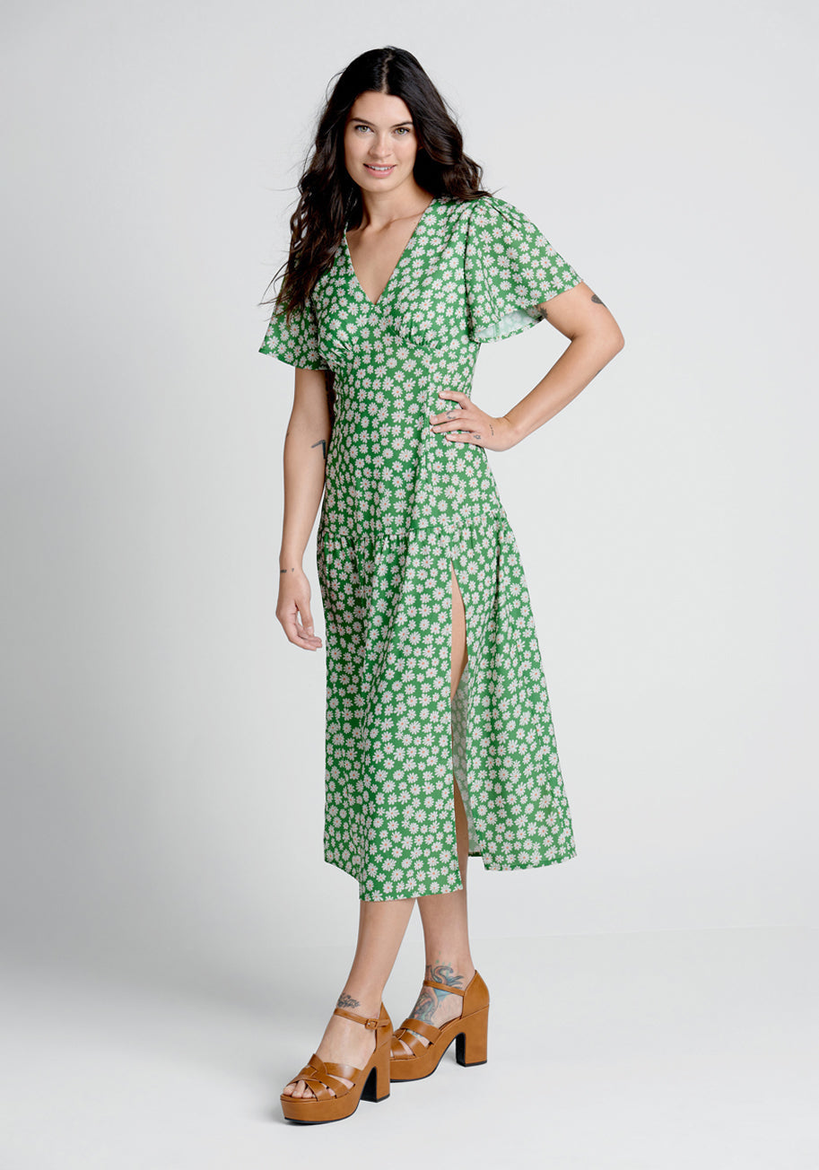  Touch Grass And Smile Midi Dress