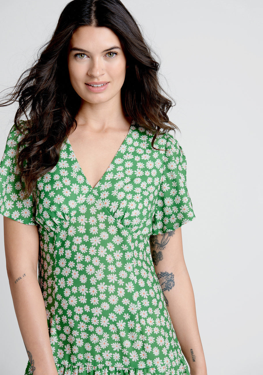  Touch Grass And Smile Midi Dress