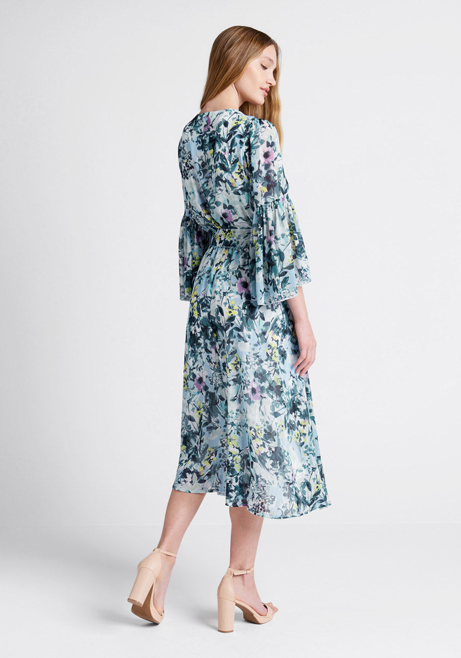No Brand Flurry Of Florals Midi Dress