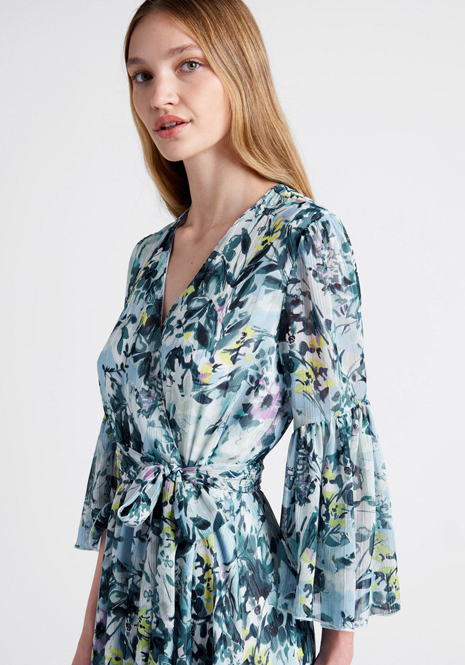 No Brand Flurry Of Florals Midi Dress