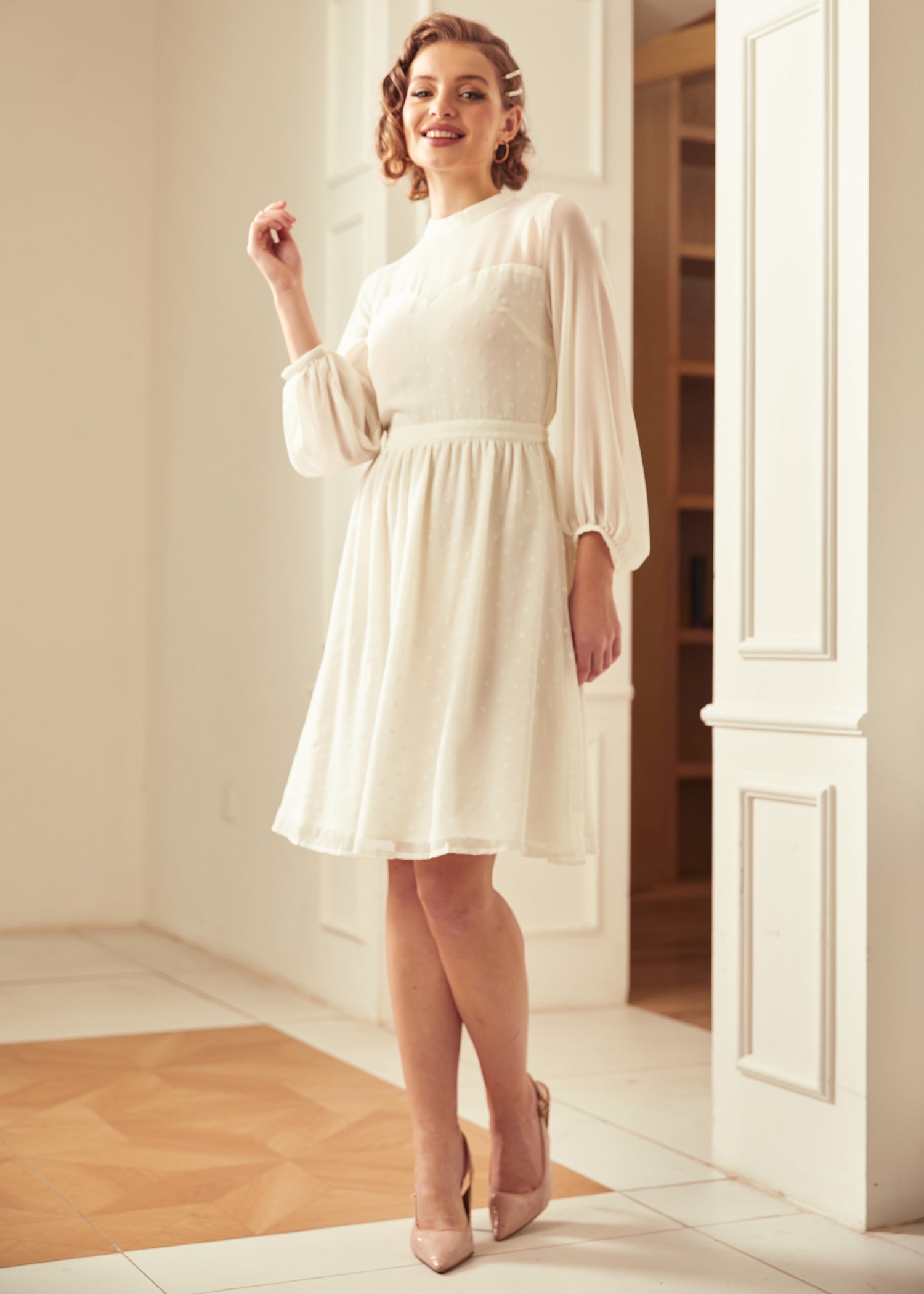  Sheerly Blessed In Bliss Fit And Flare Dress