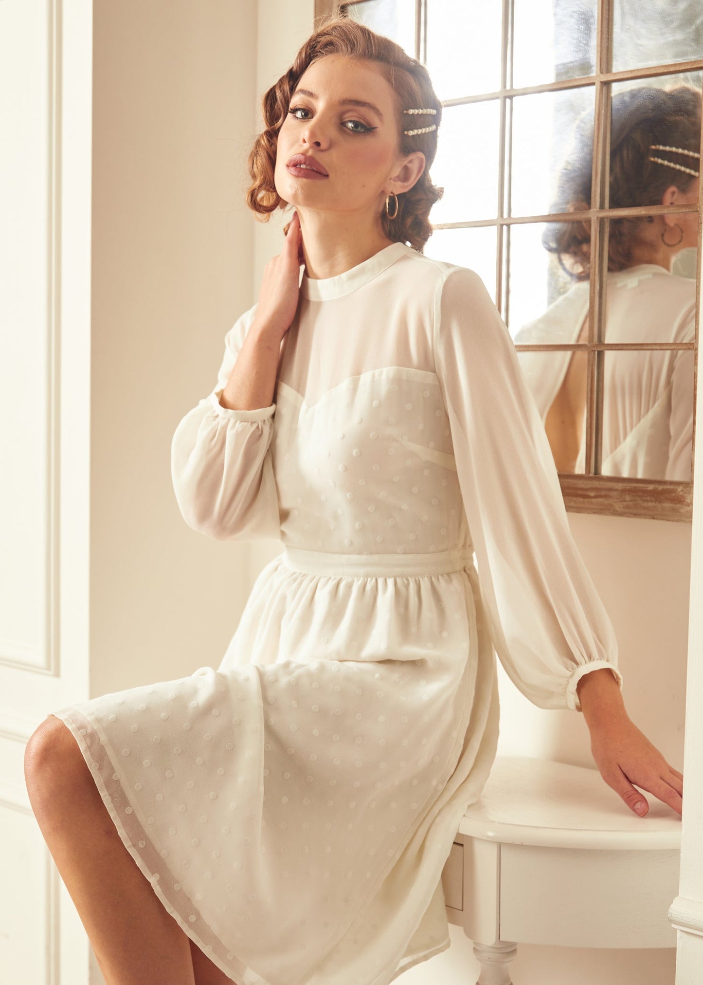  Sheerly Blessed In Bliss Fit And Flare Dress