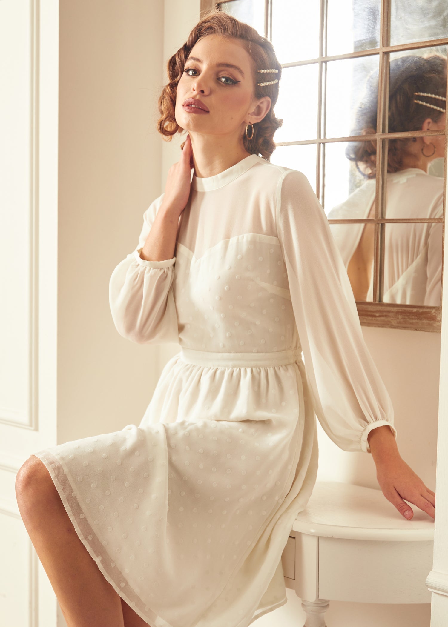  Sheerly Blessed In Bliss Fit And Flare Dress