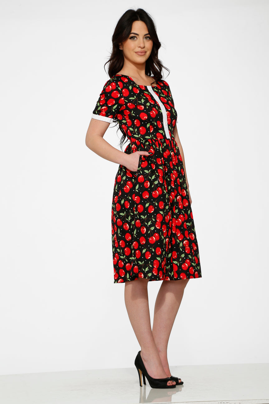  Black & Red Cherry Dress