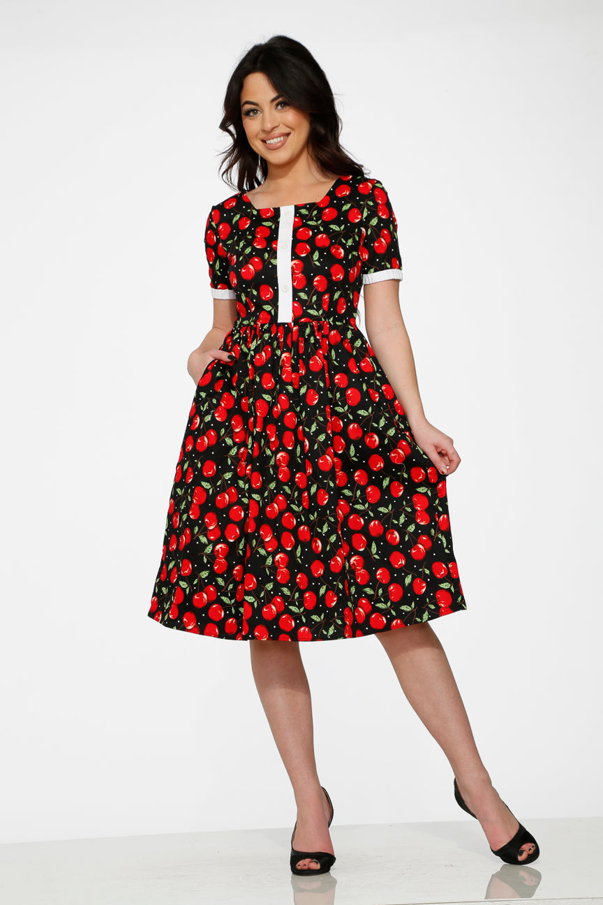  Black & Red Cherry Dress