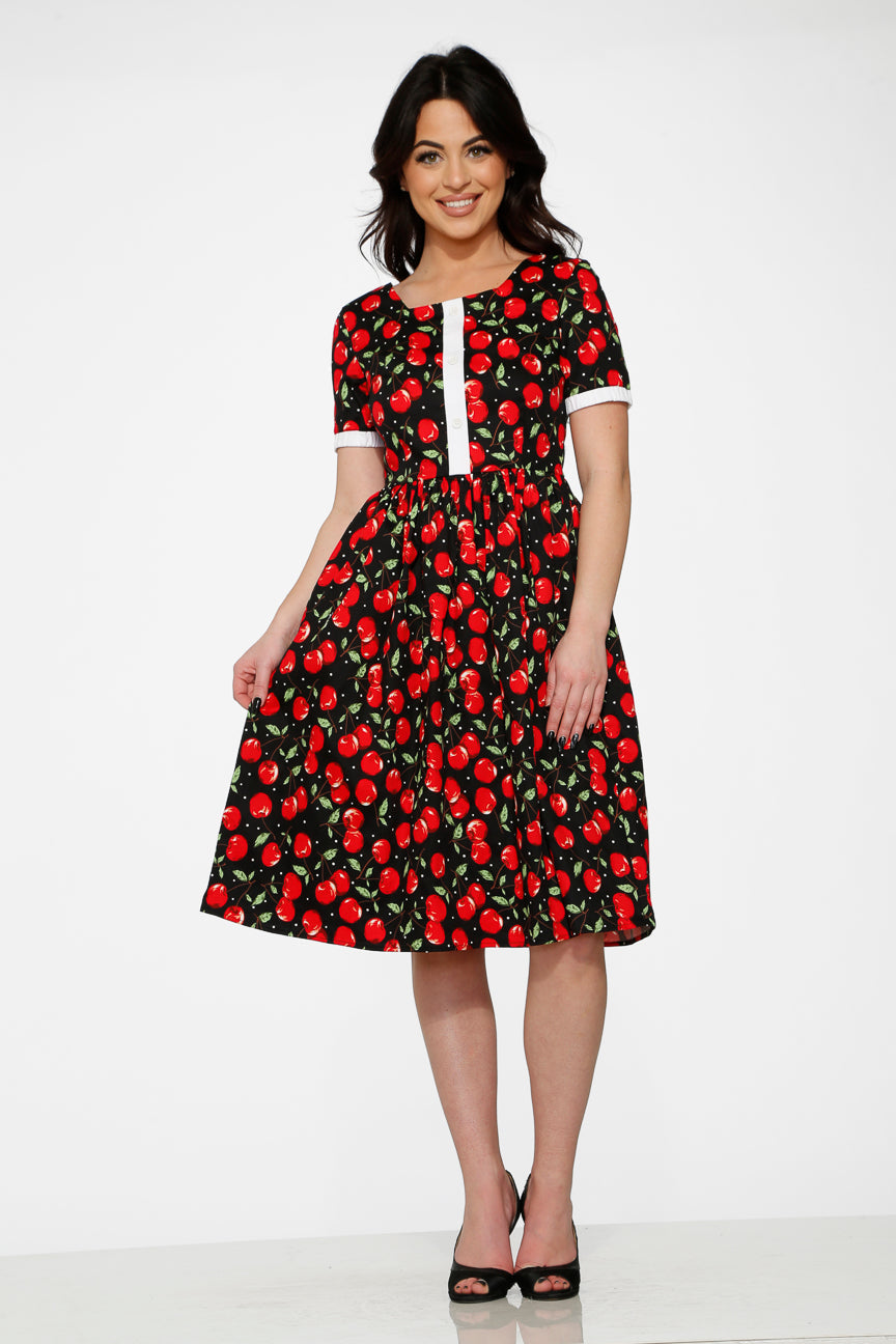  Black & Red Cherry Dress