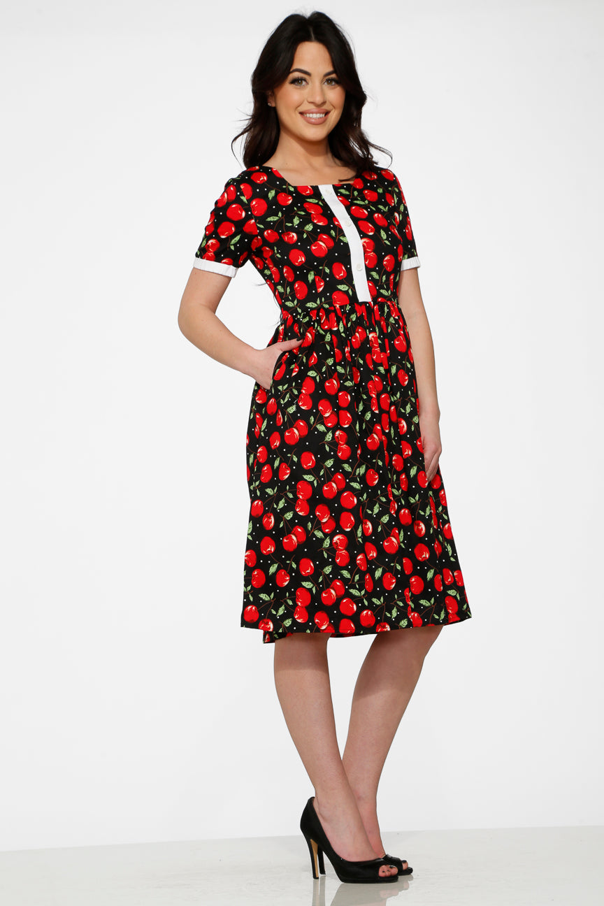  Black & Red Cherry Dress