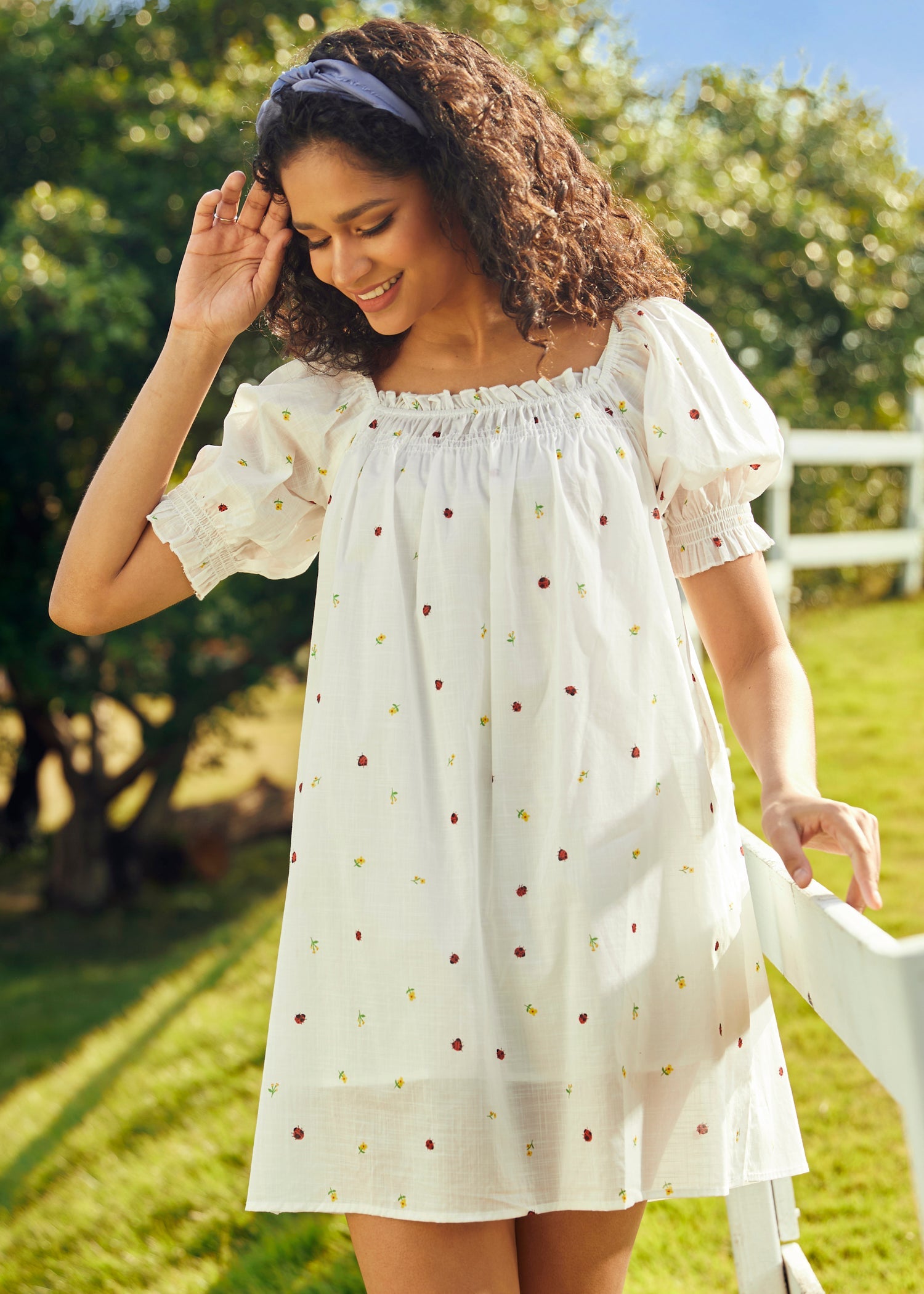  Summertime Garden Stories Smocked Mini Dress