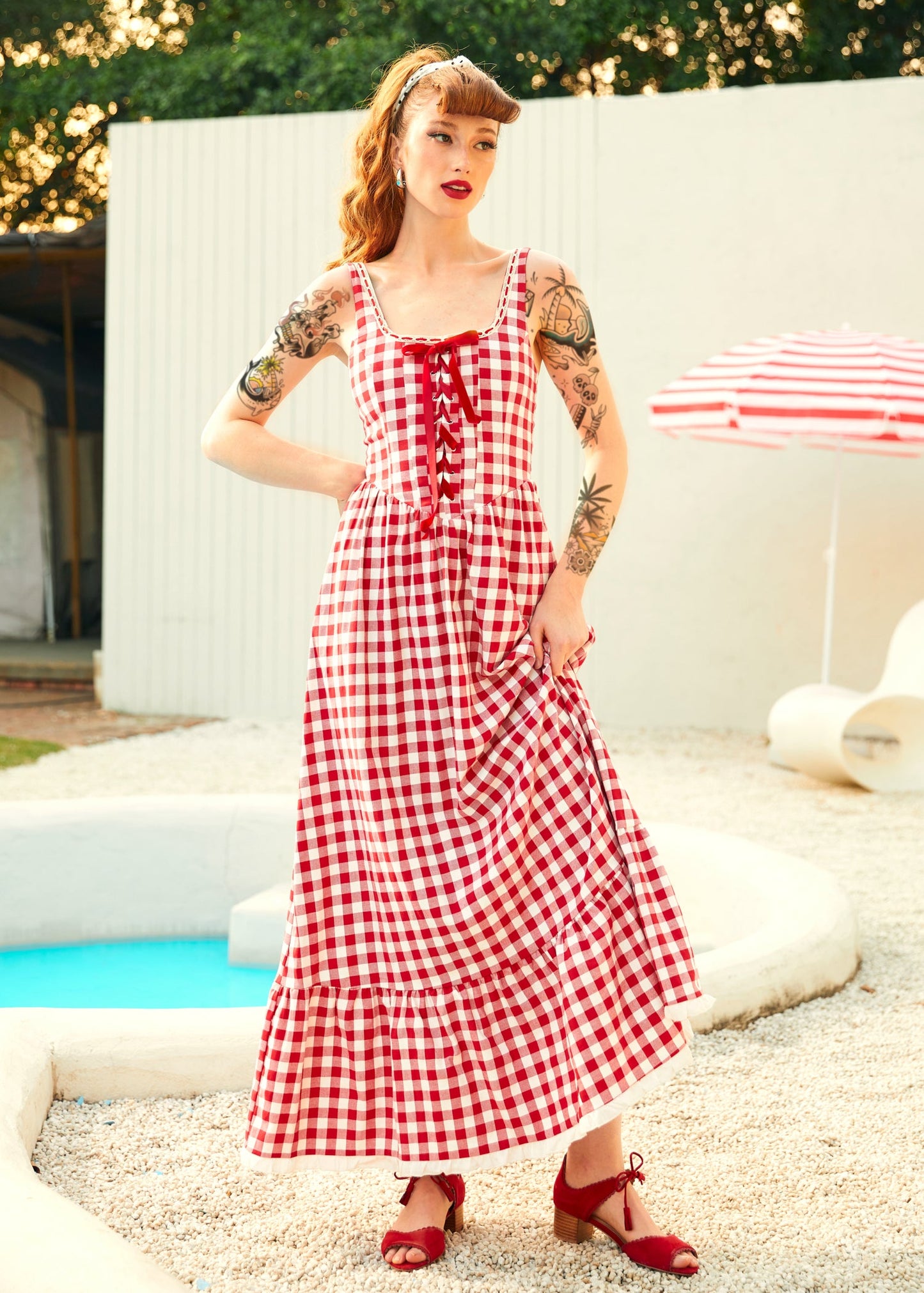  Jam Gingham Corset Dress