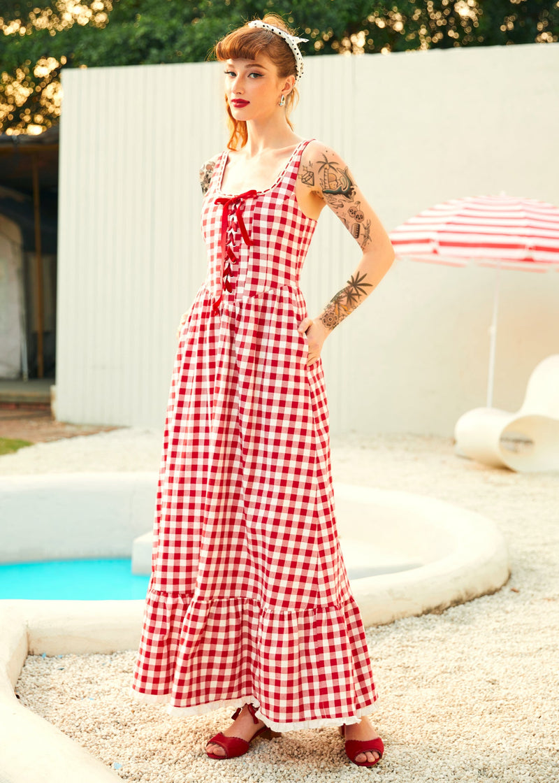  Jam Gingham Corset Dress