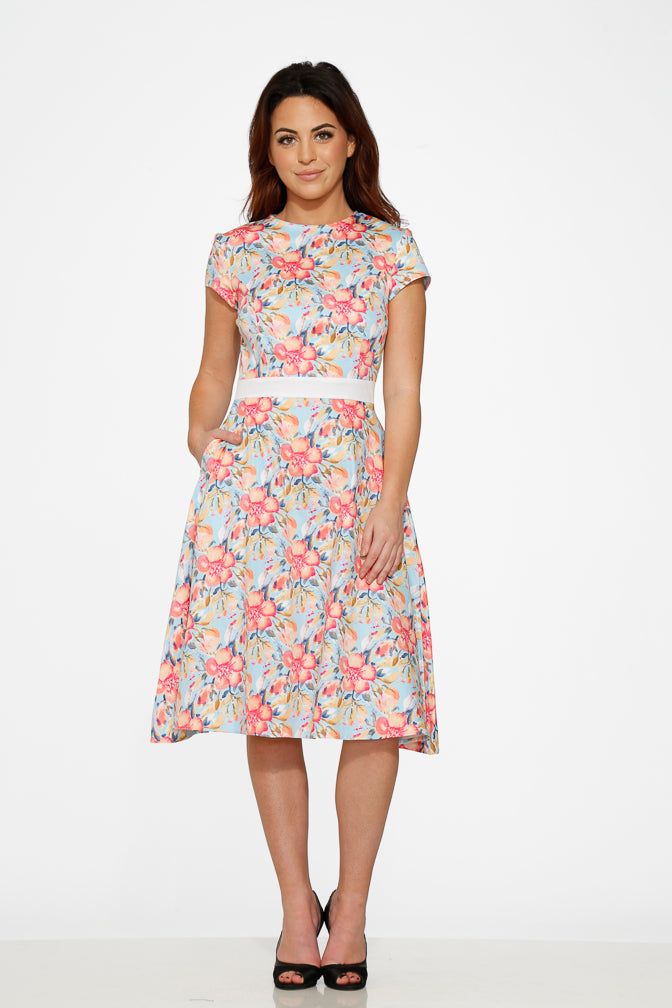  Sweet Hibiscus Swing Dress