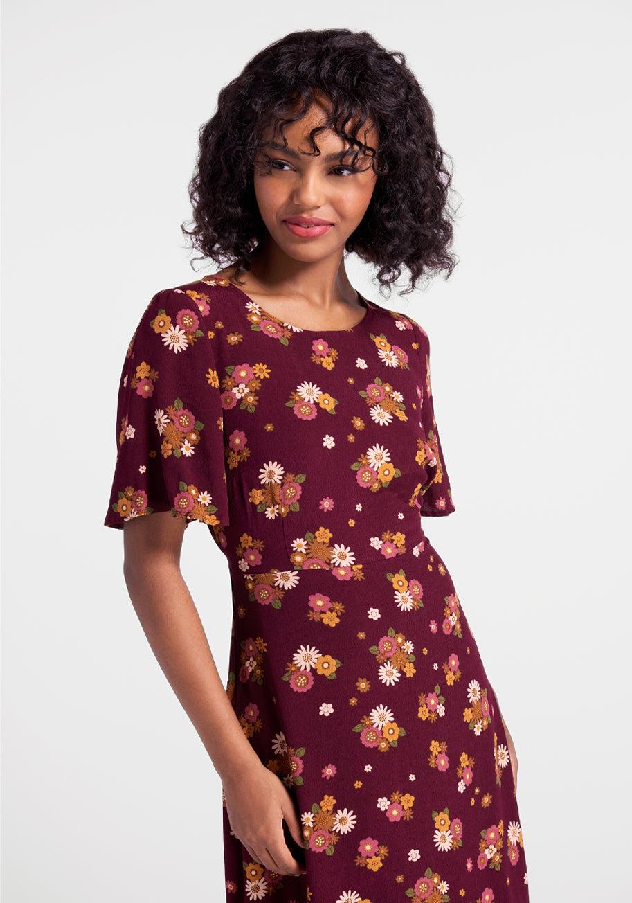  Autumnal Bouquets Midi Dress