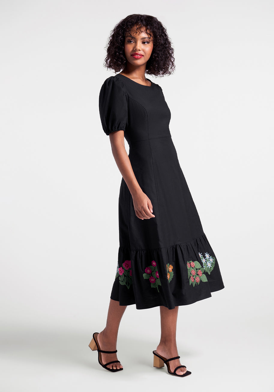  Bloom With A View Embroidered Midi Dress