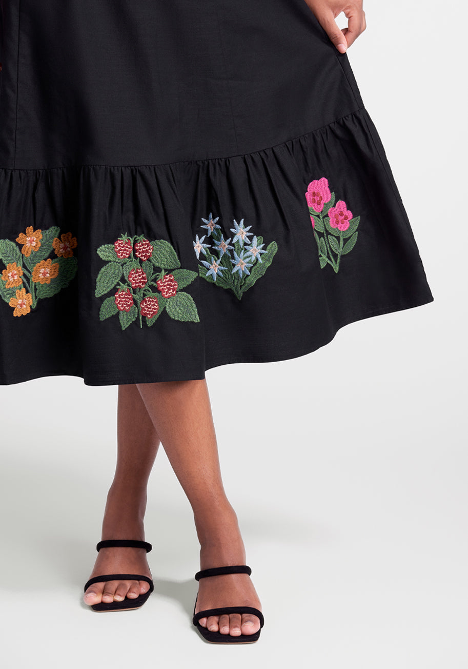  Bloom With A View Embroidered Midi Dress