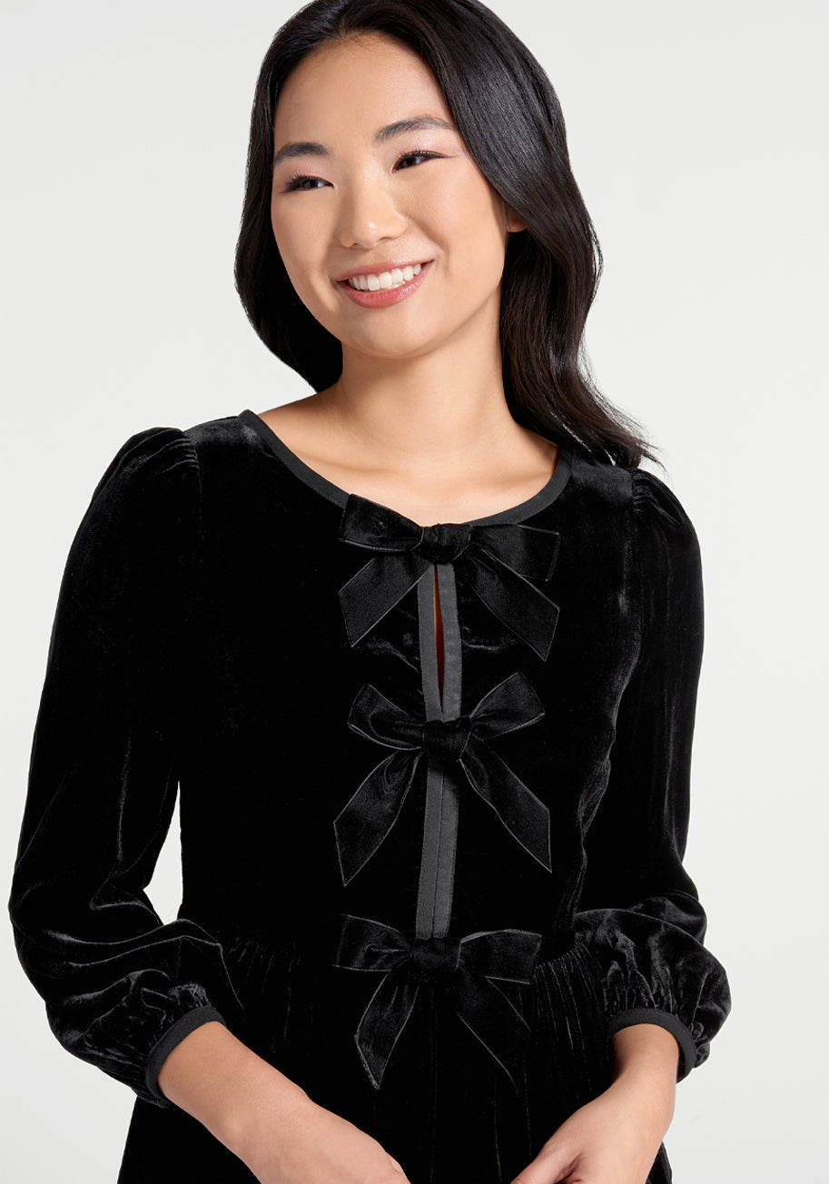  Black Bow Event Mini Dress