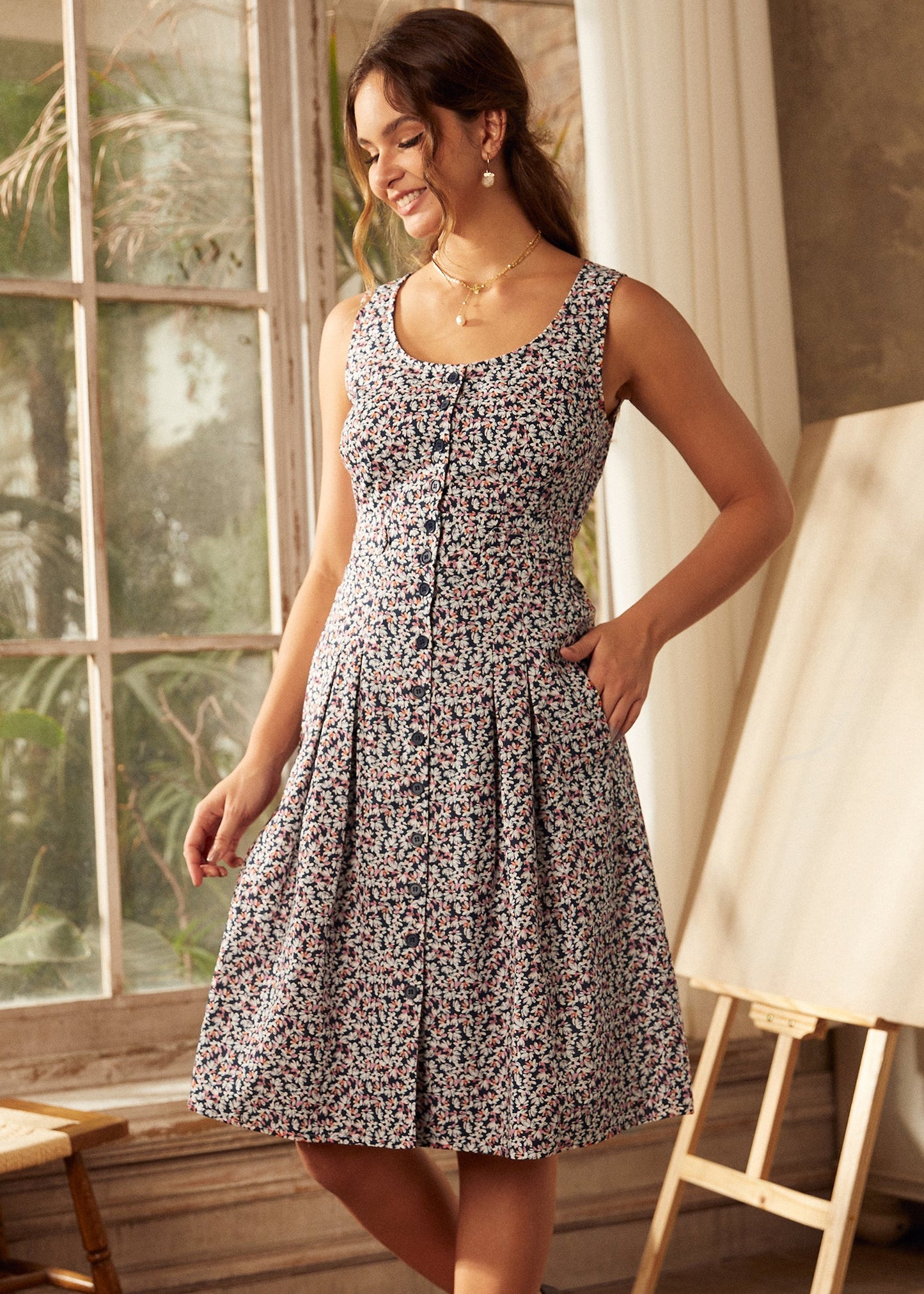  Seeking Out Sunshine Fit And Flare Dress