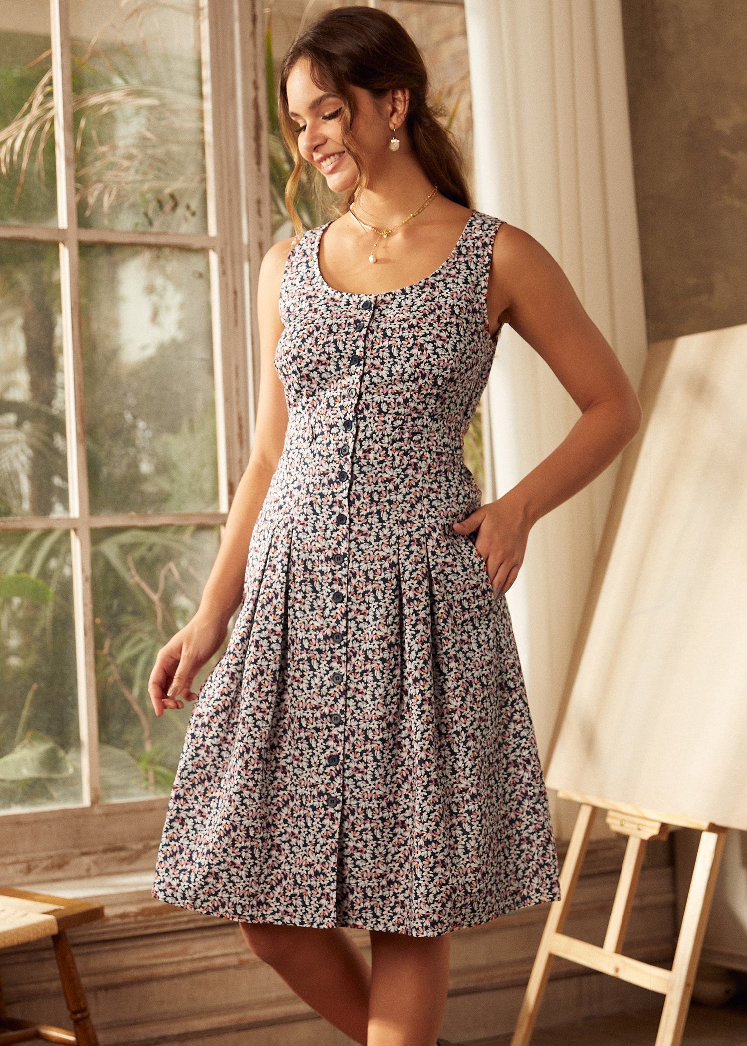  Seeking Out Sunshine Fit And Flare Dress