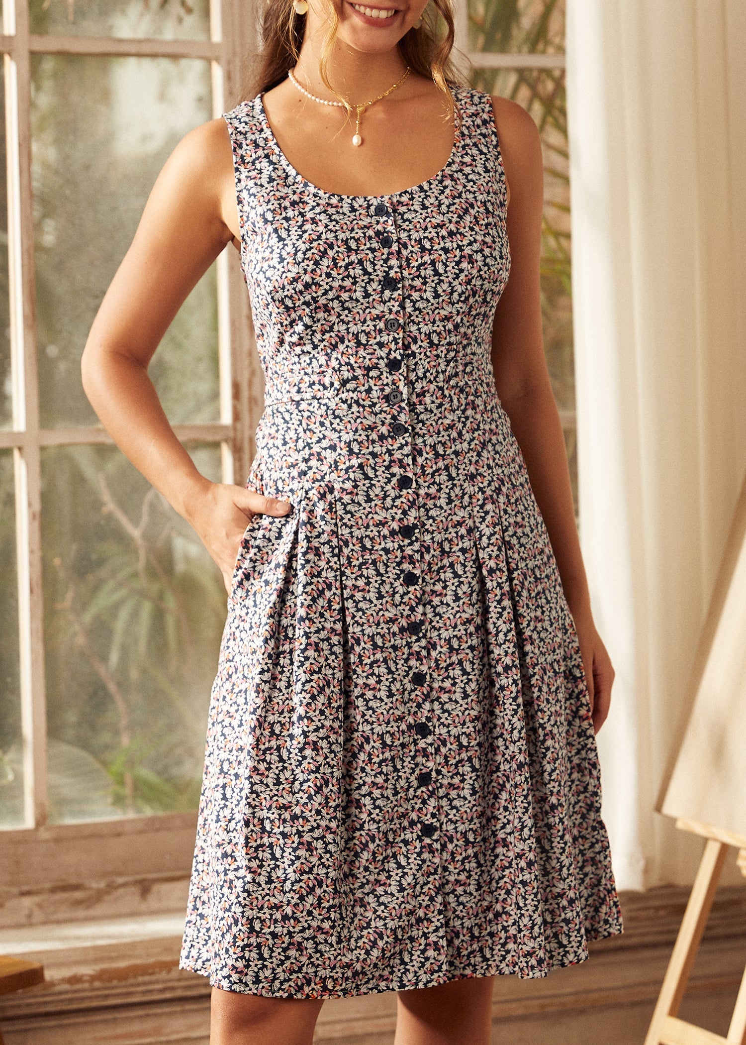  Seeking Out Sunshine Fit And Flare Dress