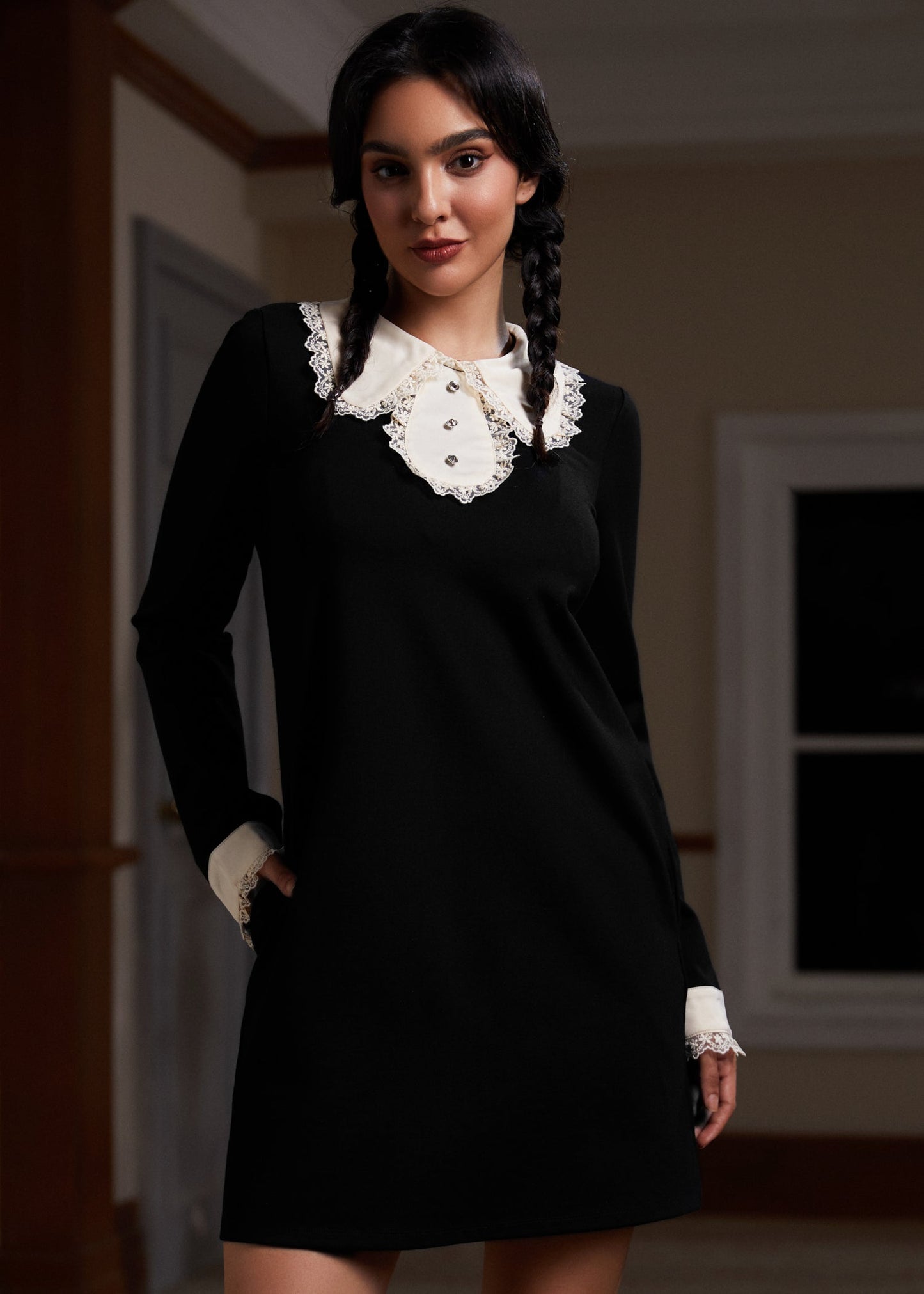  Laced Leaf Shift Dress