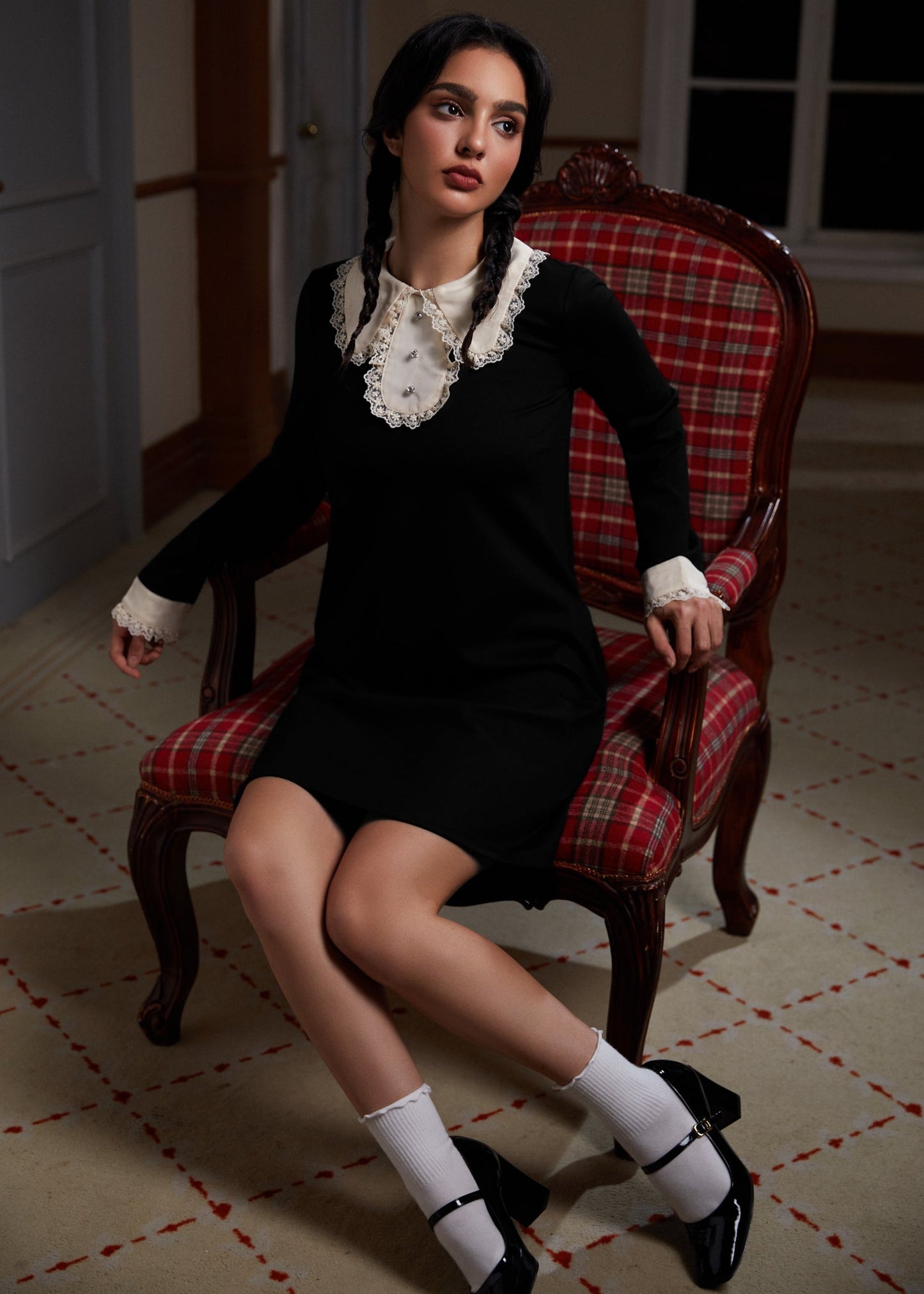  Laced Leaf Shift Dress