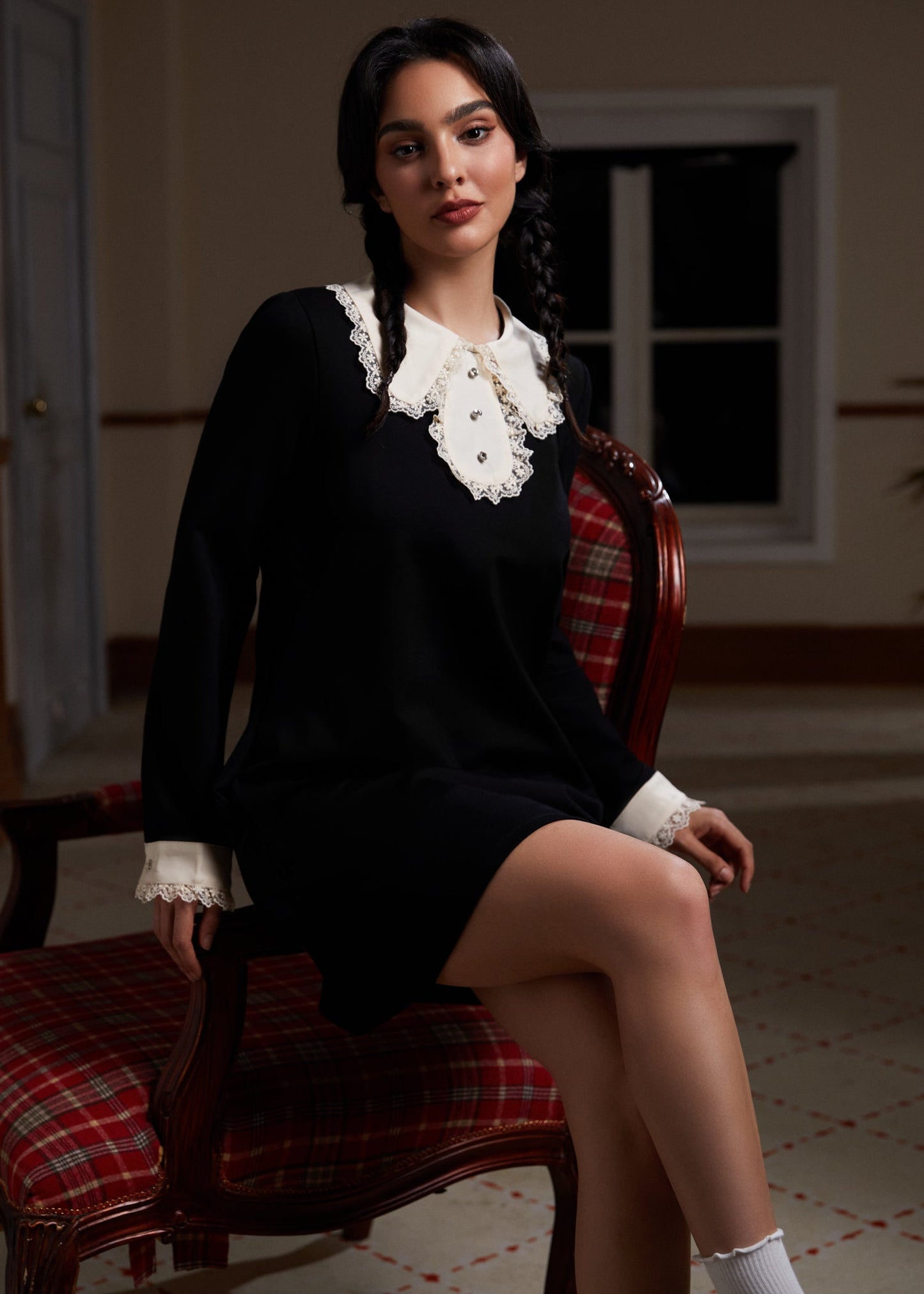  Laced Leaf Shift Dress