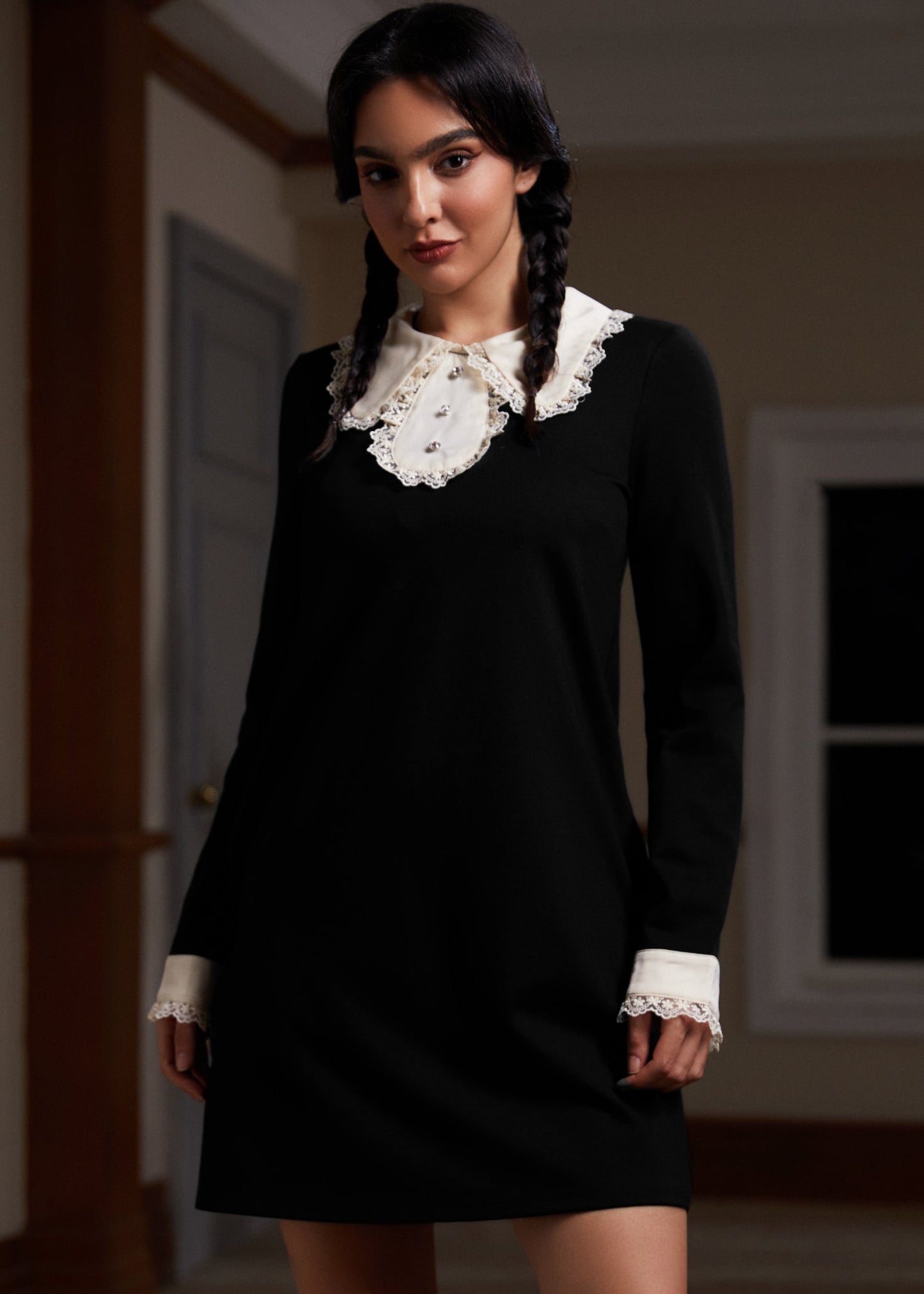 Laced Leaf Shift Dress