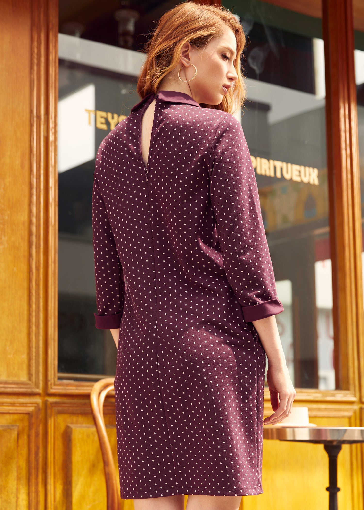  Burn After Reading Collared Shift Dress
