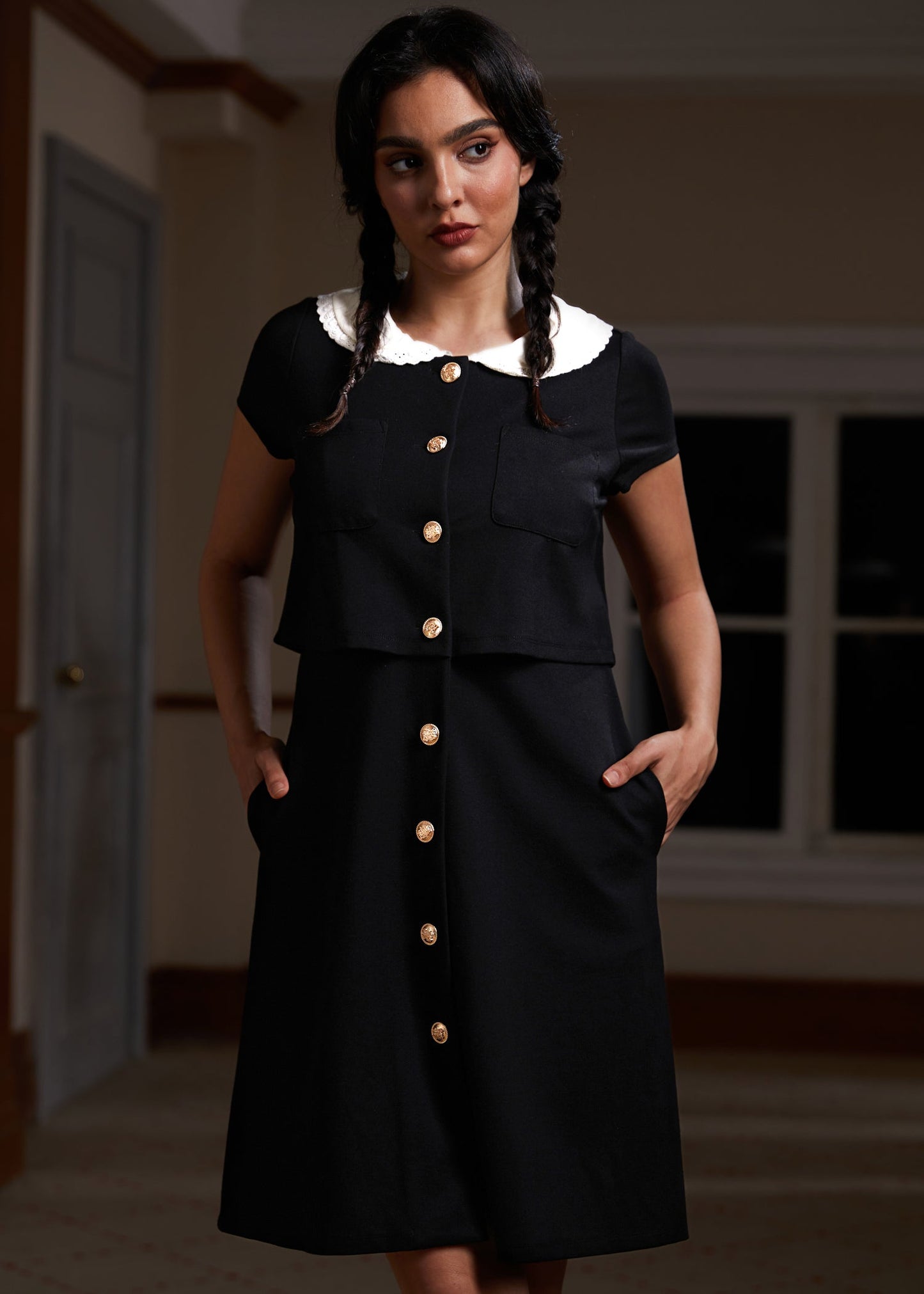  Falling For The Fall Equinox Collared Dress