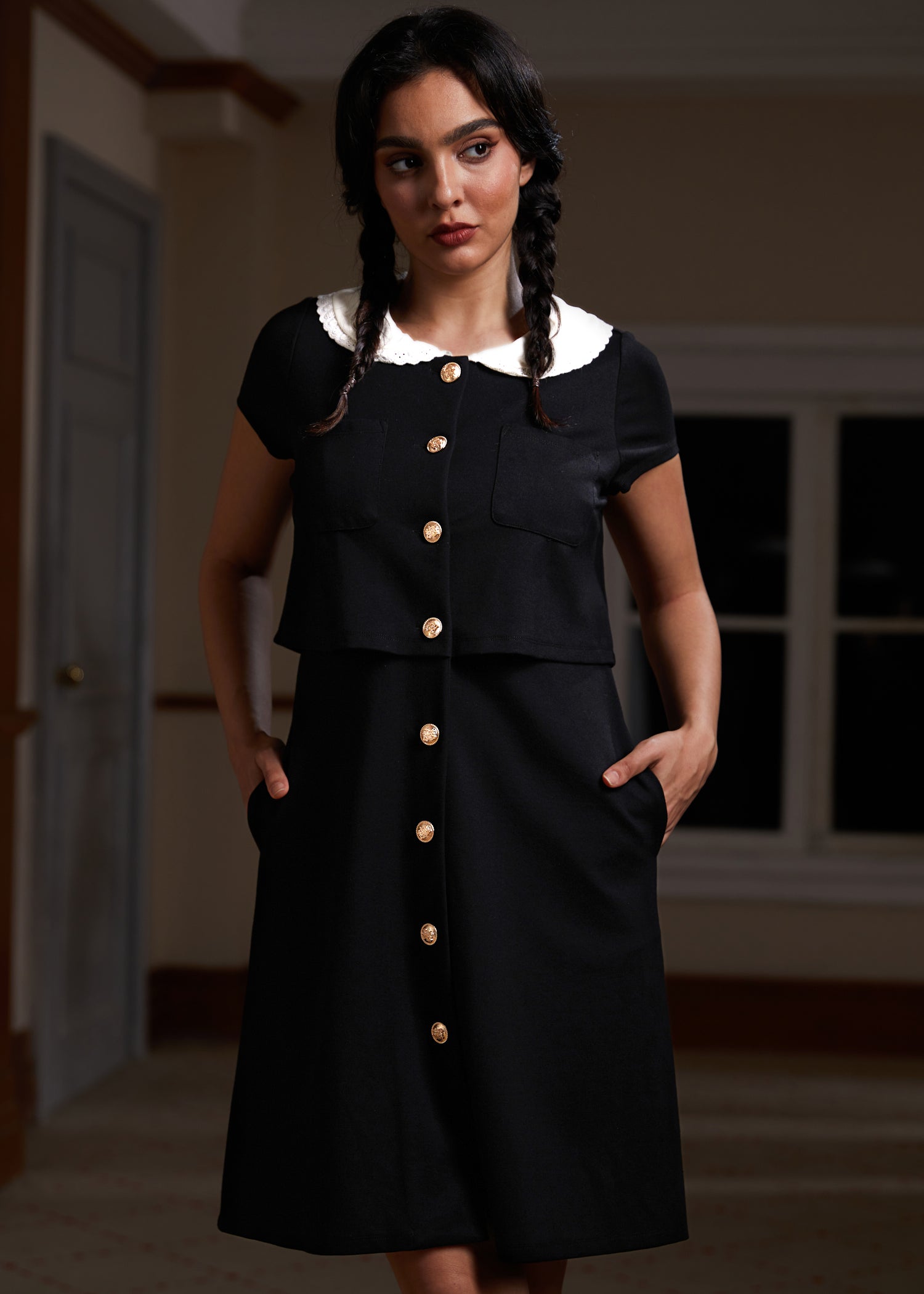  Falling For The Fall Equinox Collared Dress