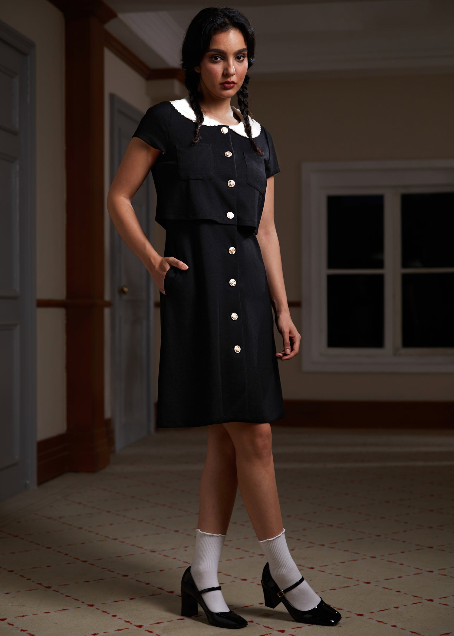  Falling For The Fall Equinox Collared Dress