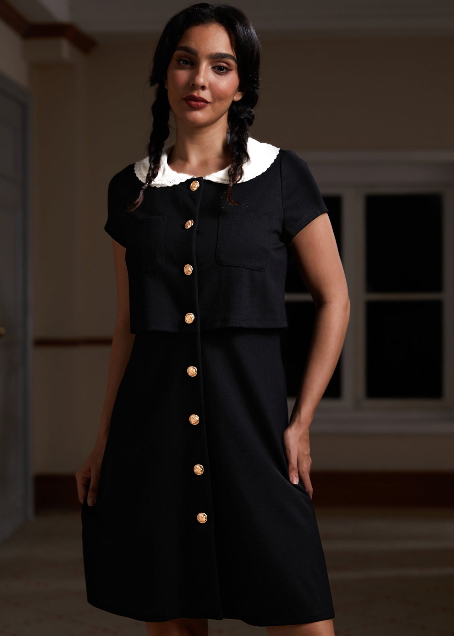  Falling For The Fall Equinox Collared Dress