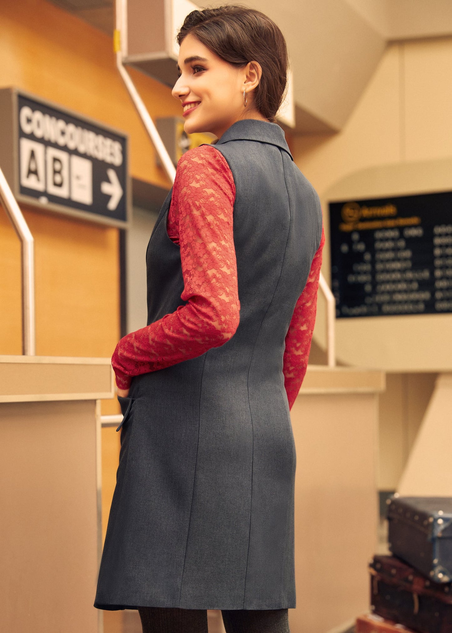  Dreaming In Decades Double Breasted Vest Dress