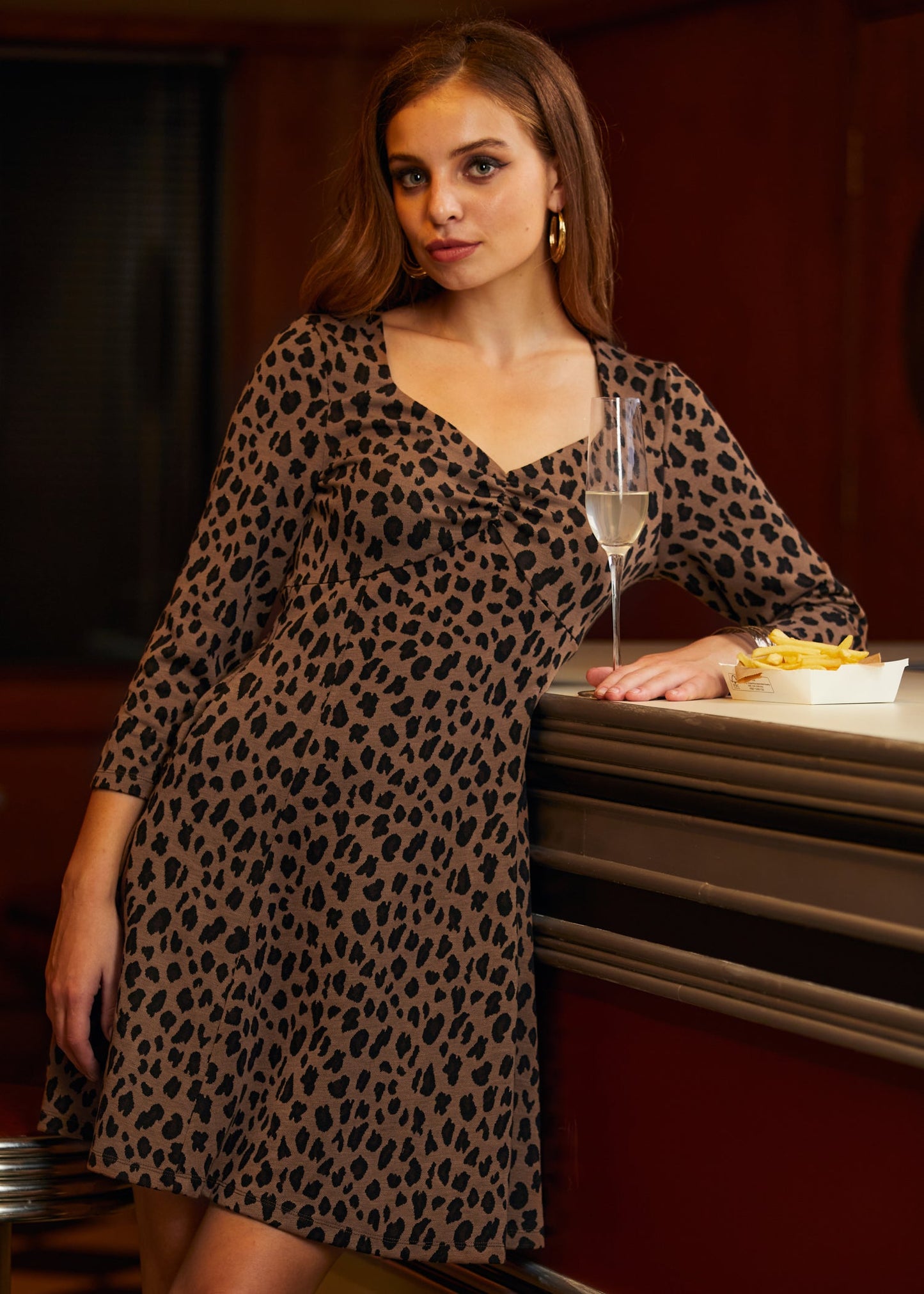  Leopard Hi-Low Empress Dress
