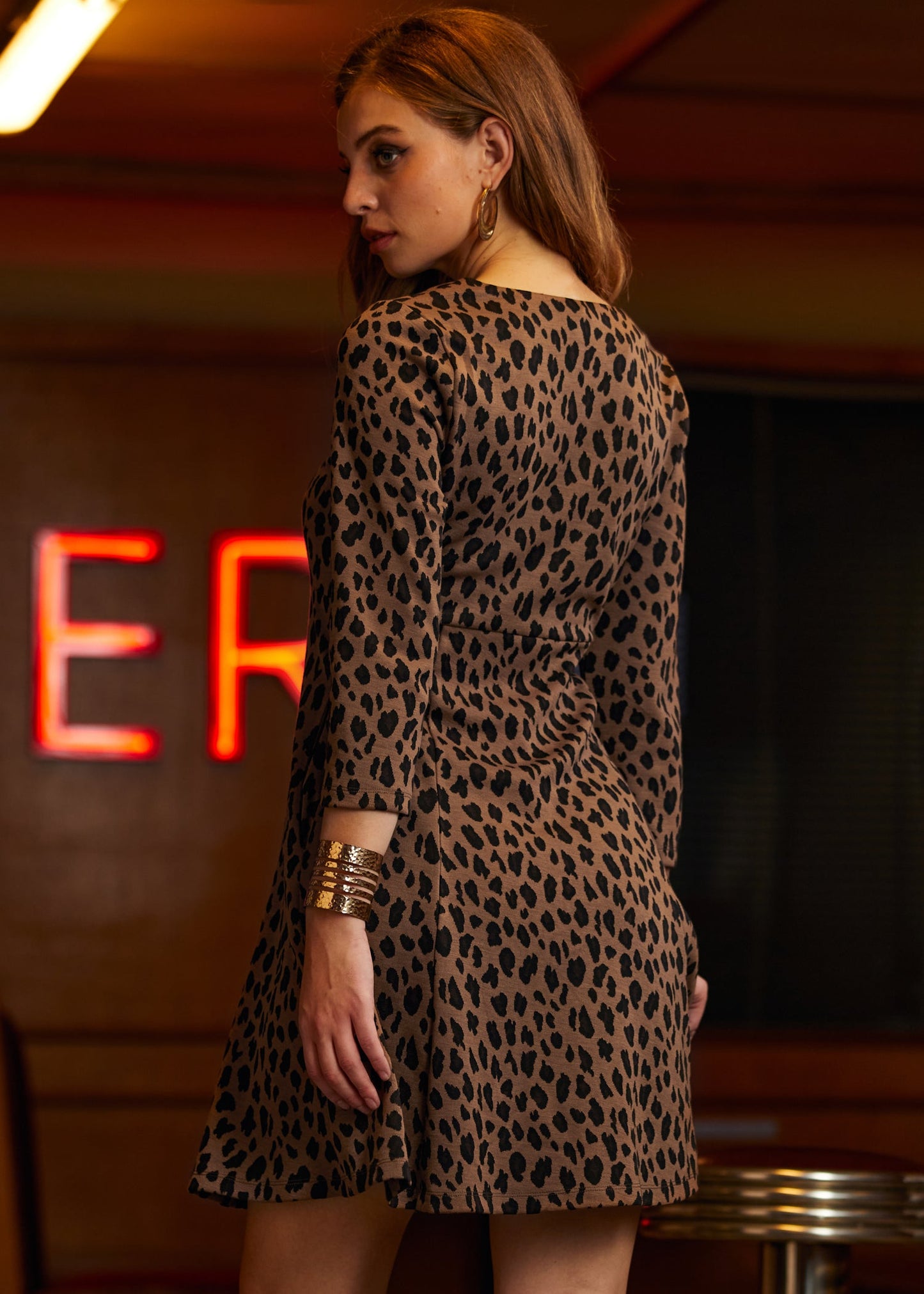  Leopard Hi-Low Empress Dress