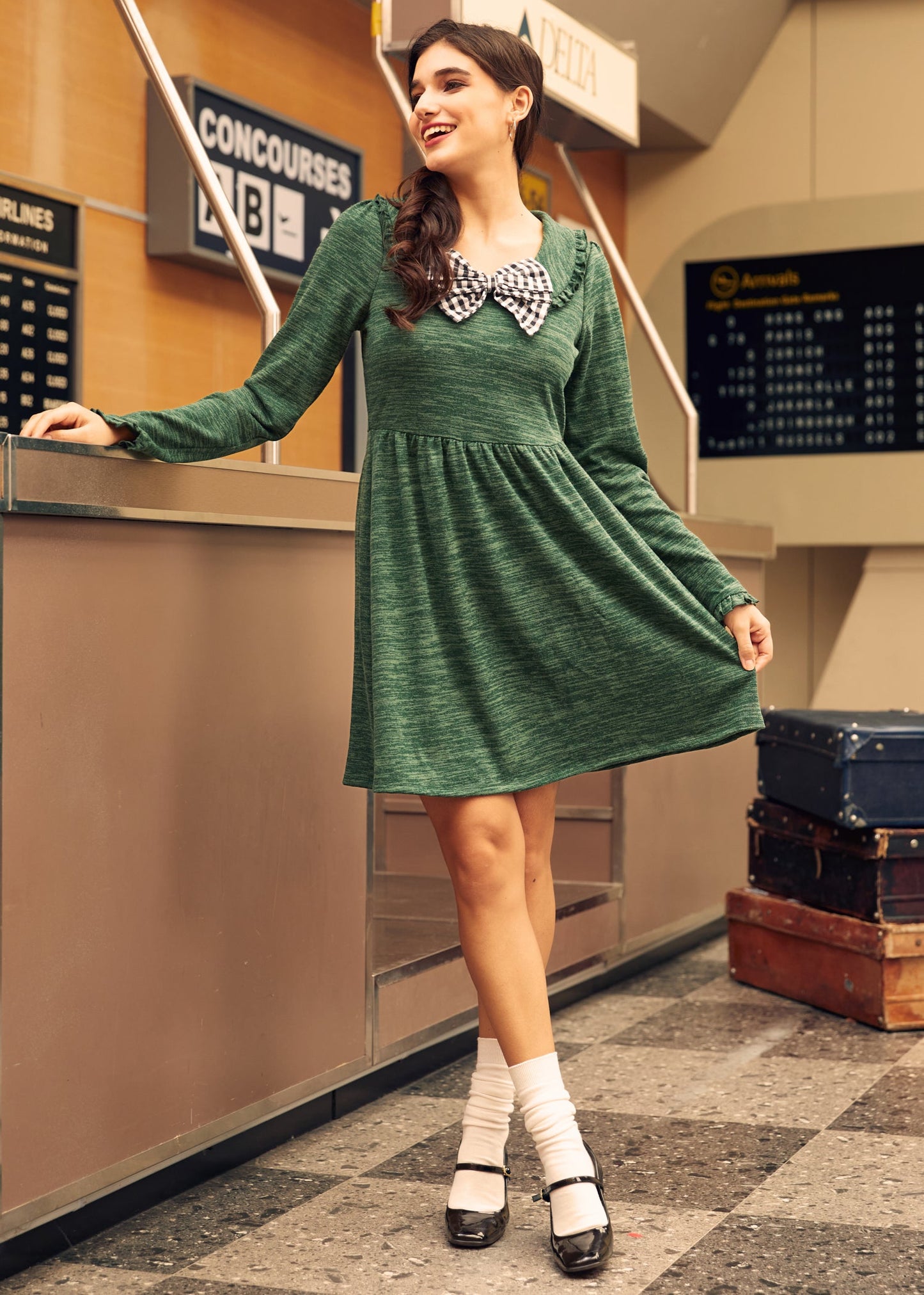  Touched By Time Ruffle Accent Dress
