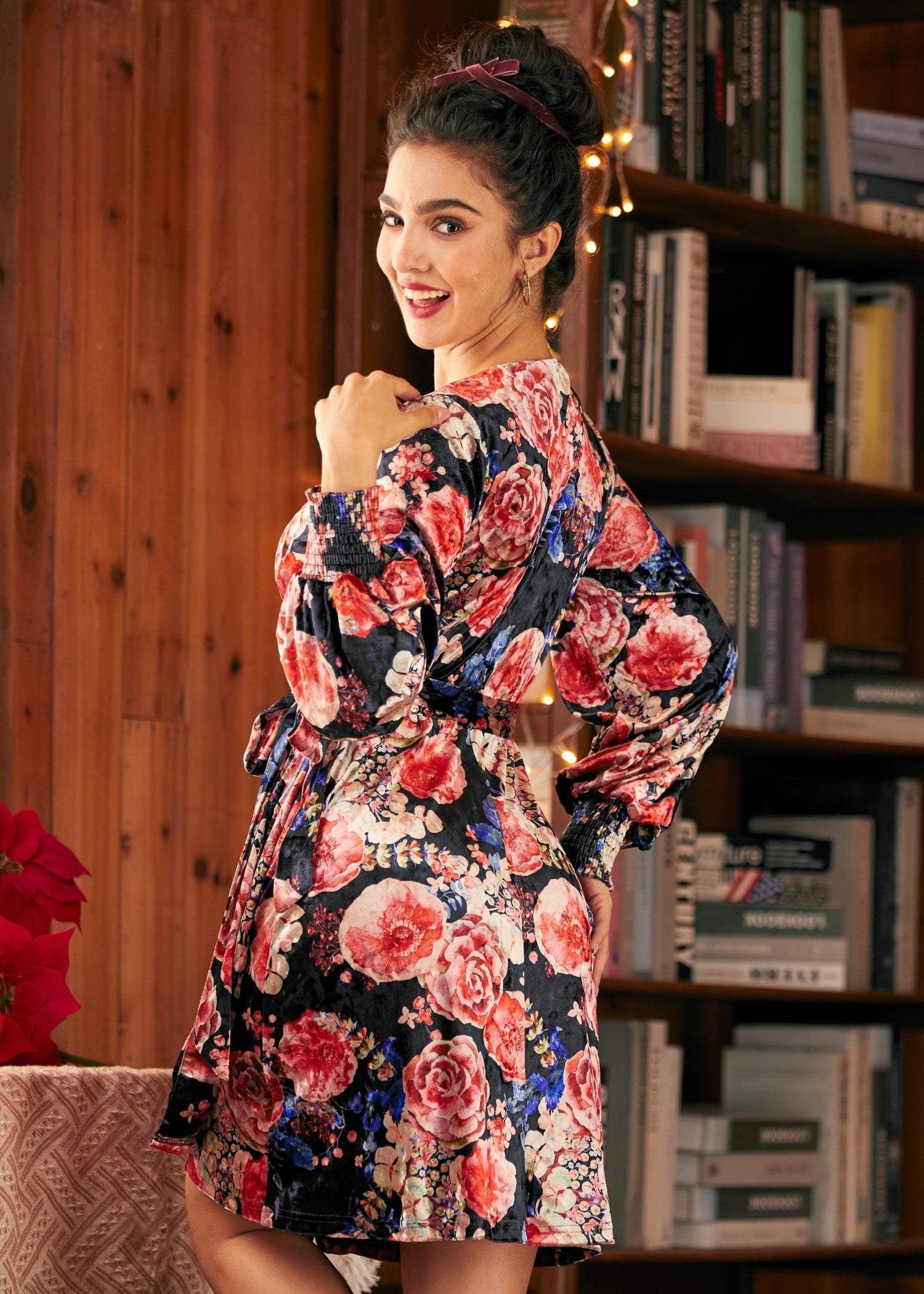  Celestial Silhouette Balloon Sleeve Dress