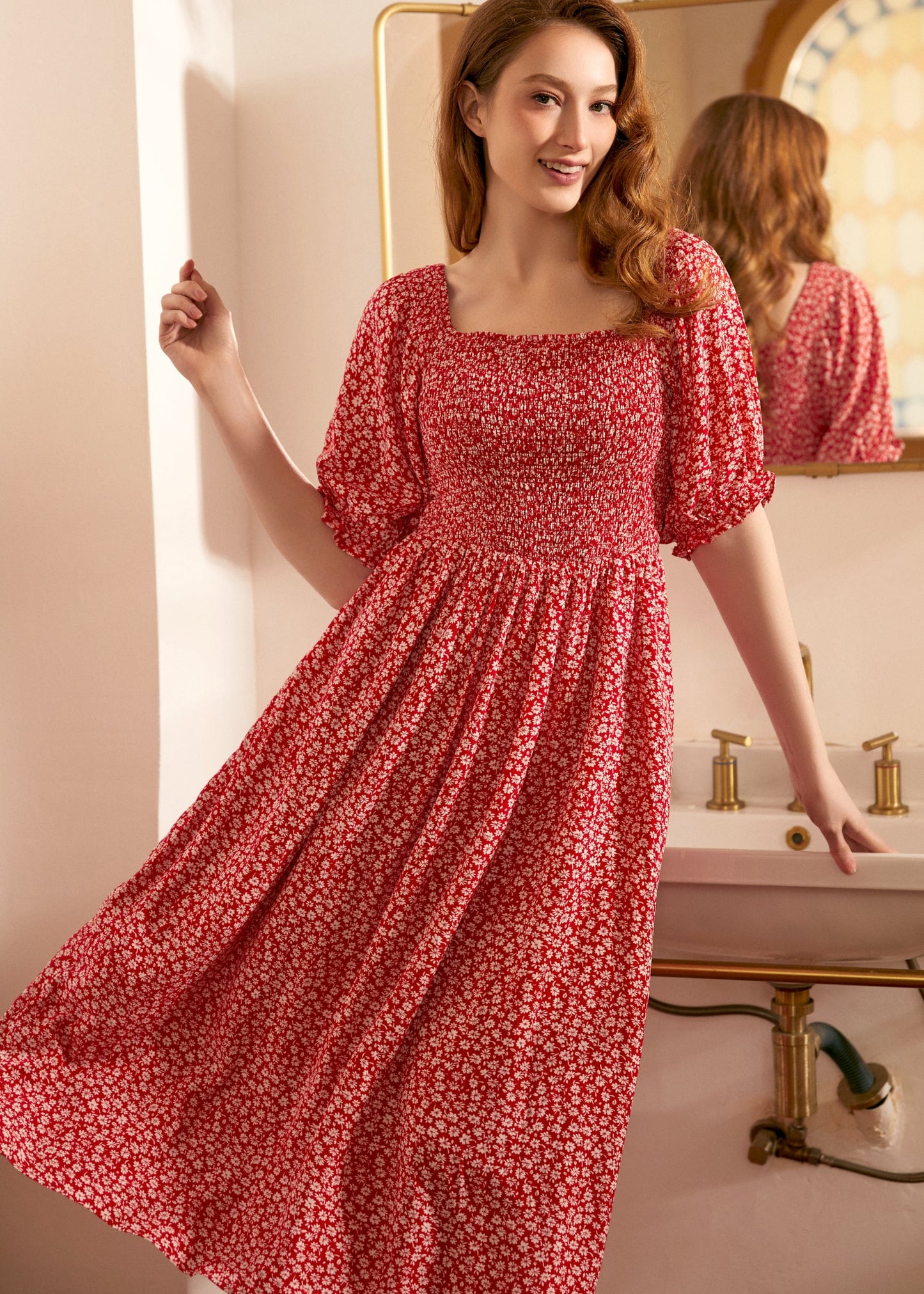 Lilting Love Short Sleeve Babydoll Dress