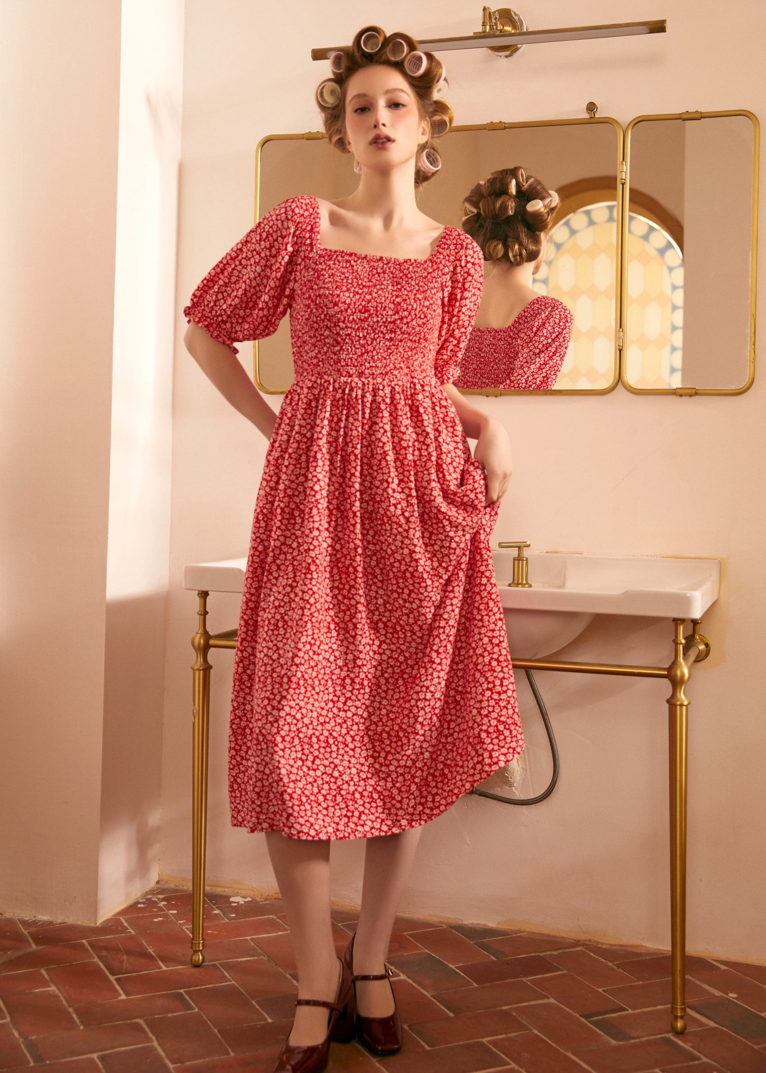  Lilting Love Short Sleeve Babydoll Dress