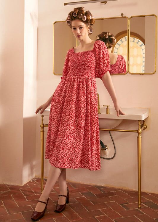  Lilting Love Short Sleeve Babydoll Dress