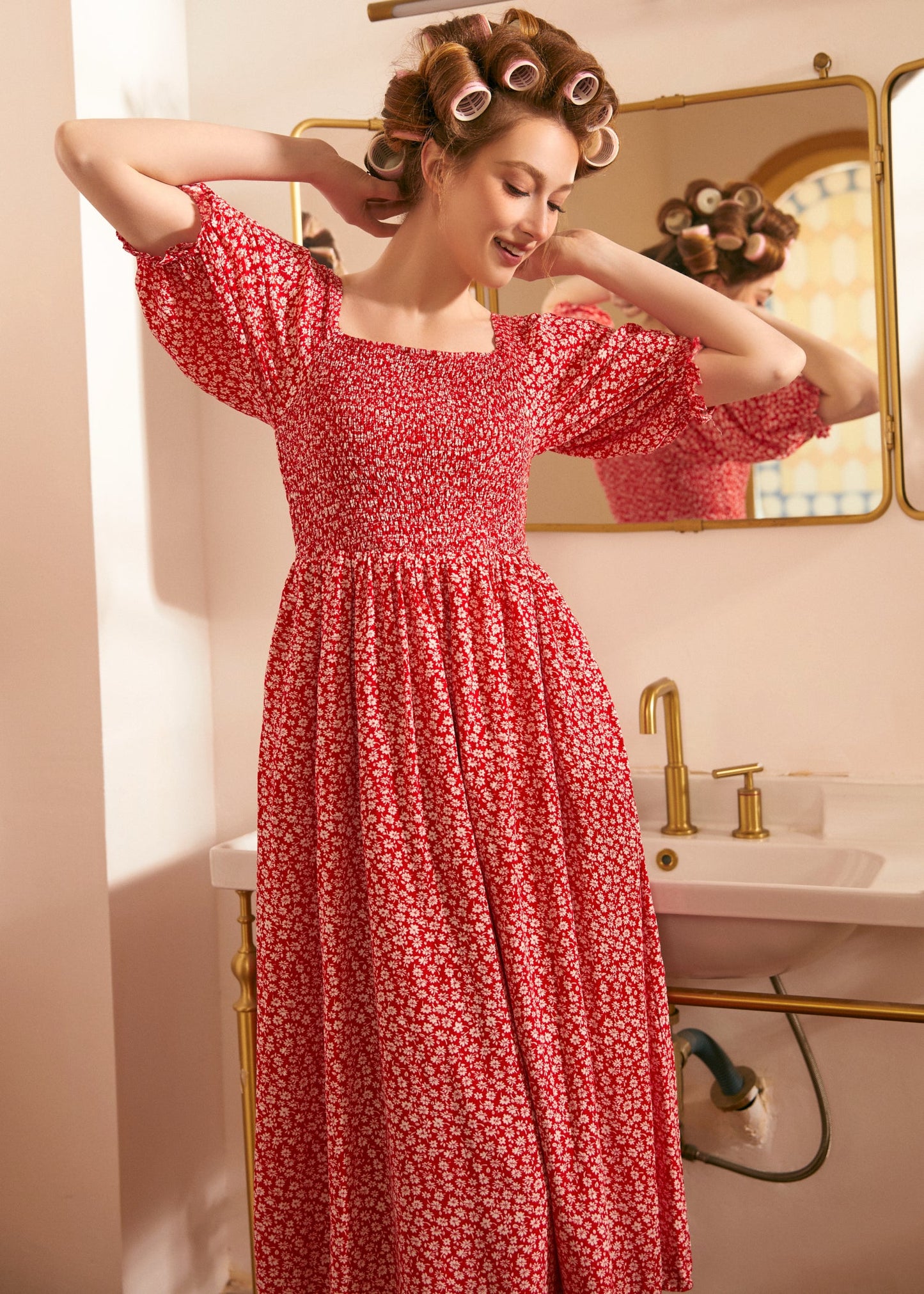  Lilting Love Short Sleeve Babydoll Dress