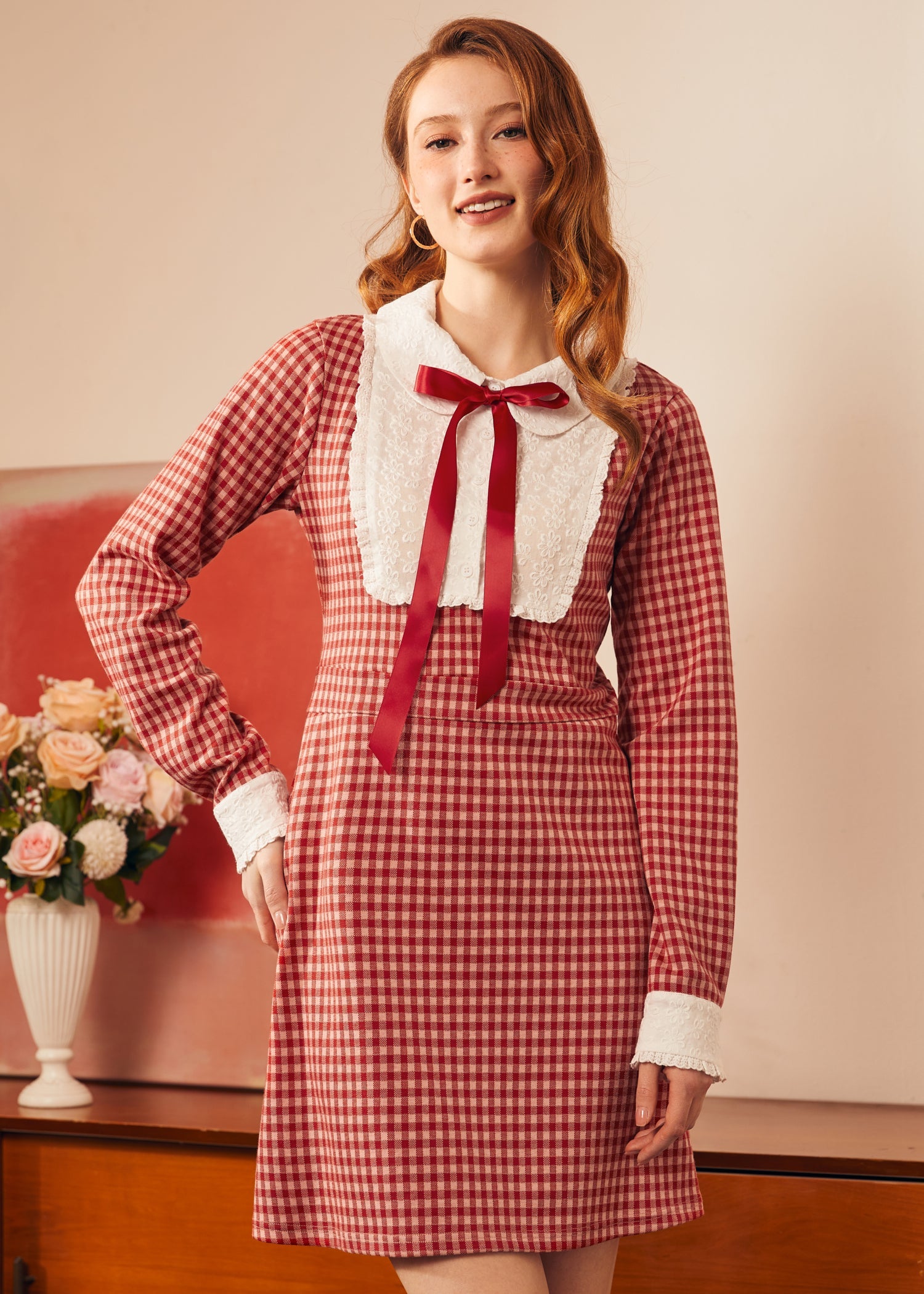  Vintage Vision Tie-Neck Dress