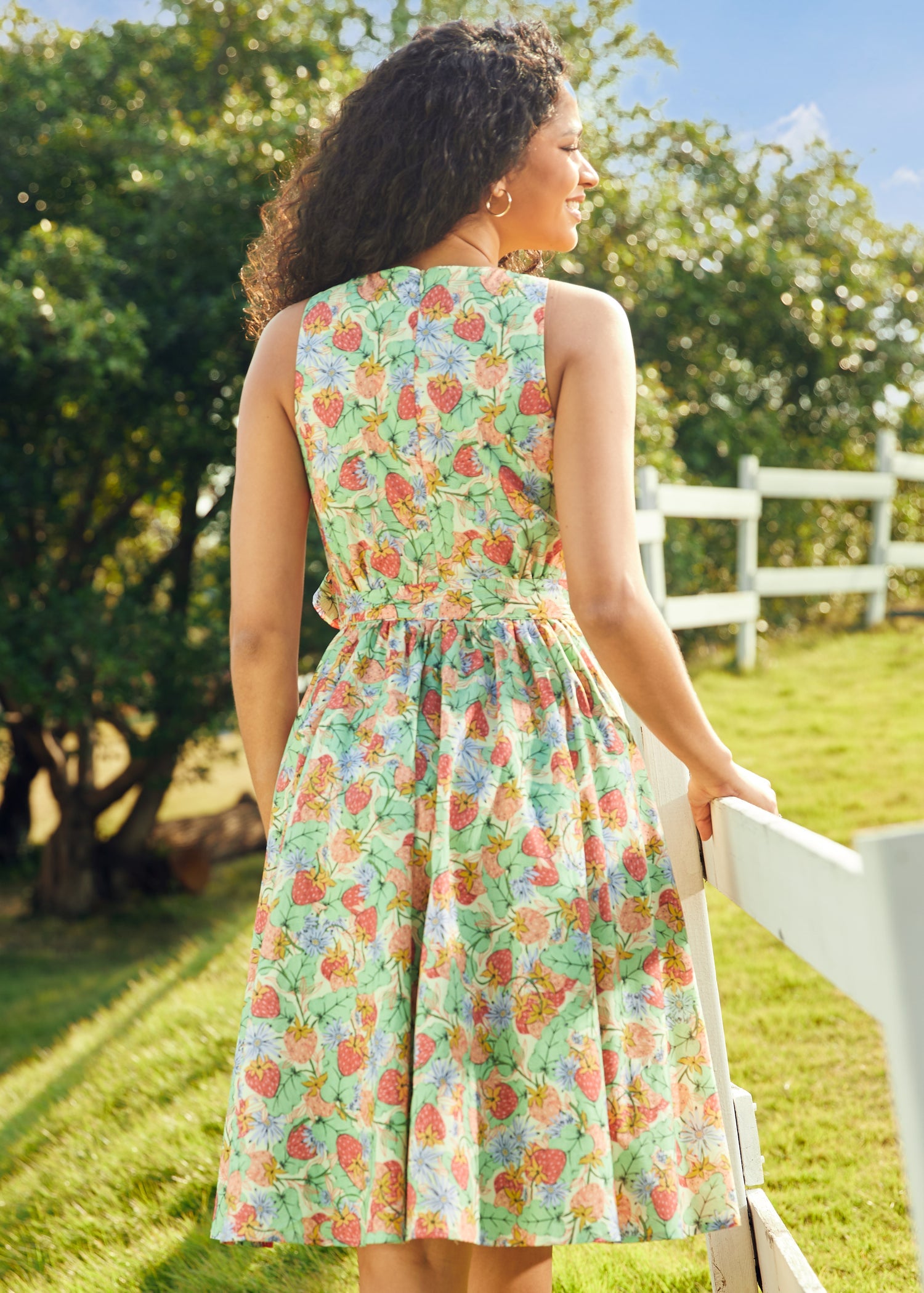  Vibrant Charm Faux-Wrap Dress
