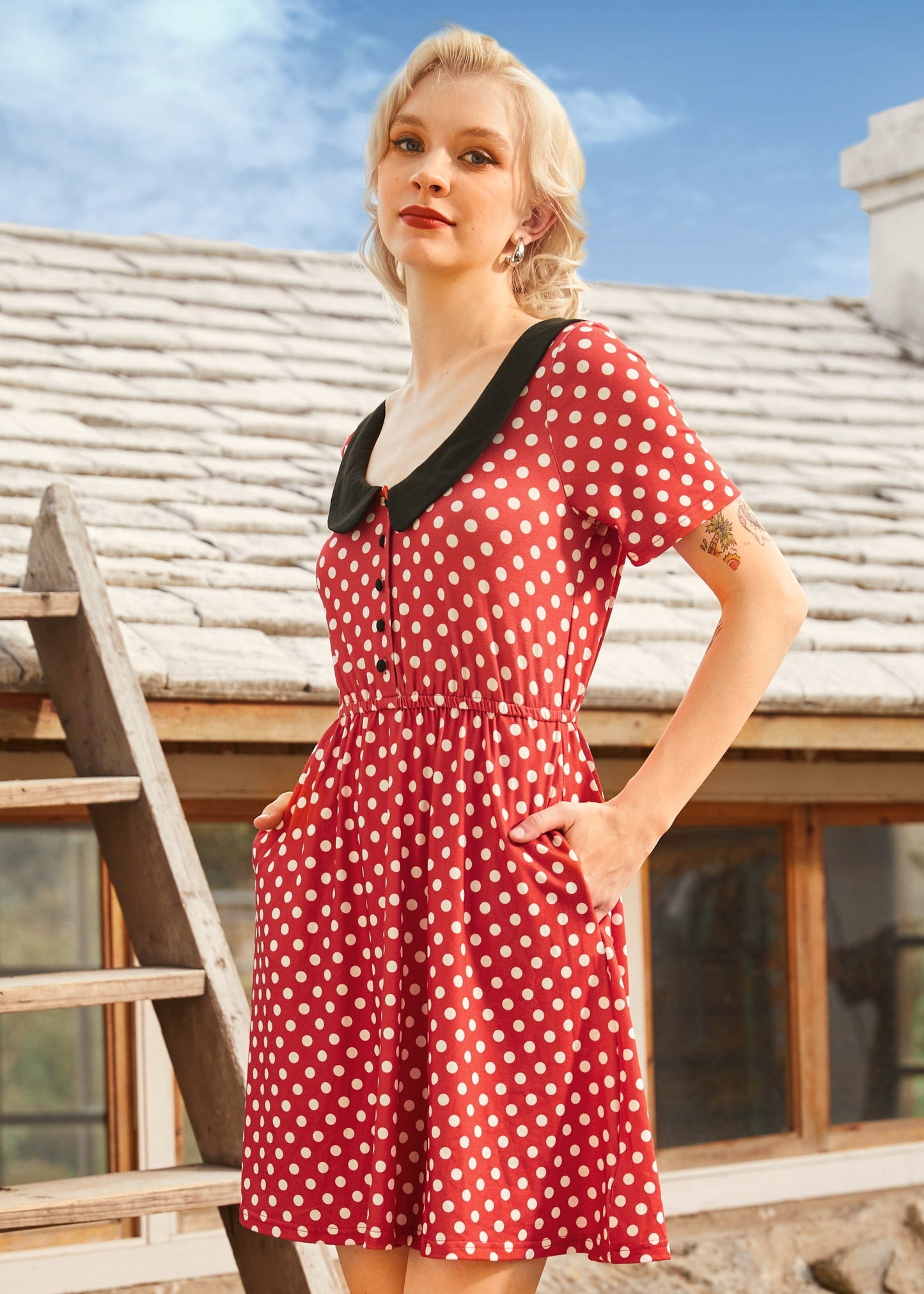  Dottie Delight Collared Dress