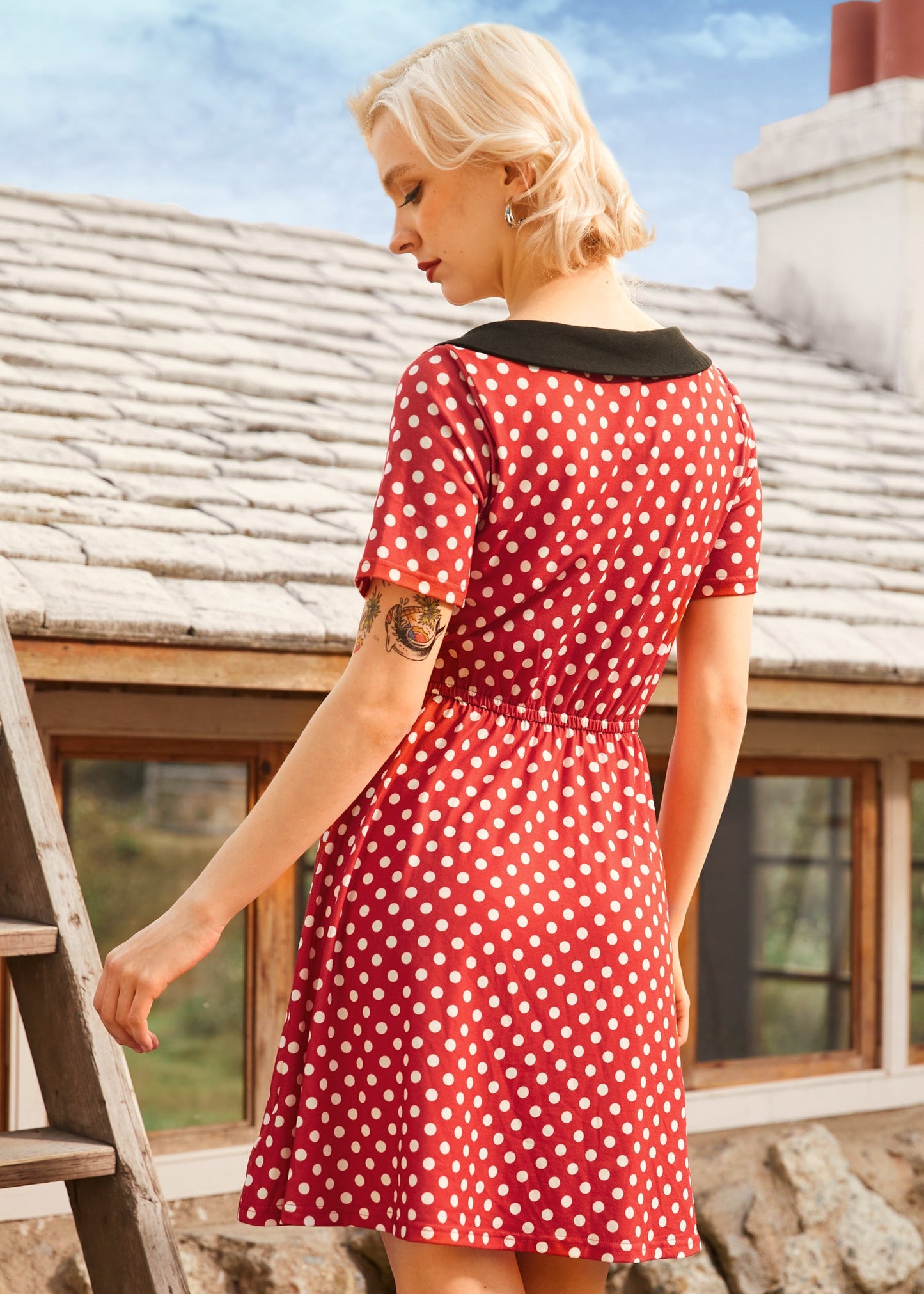  Dottie Delight Collared Dress