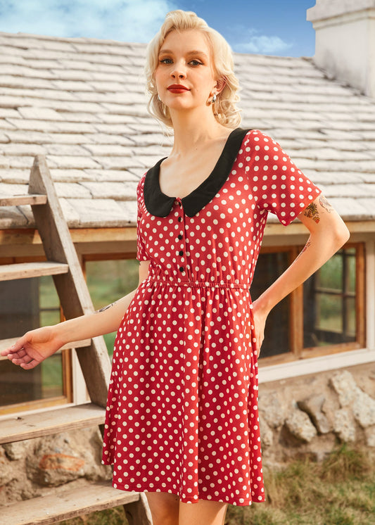  Dottie Delight Collared Dress
