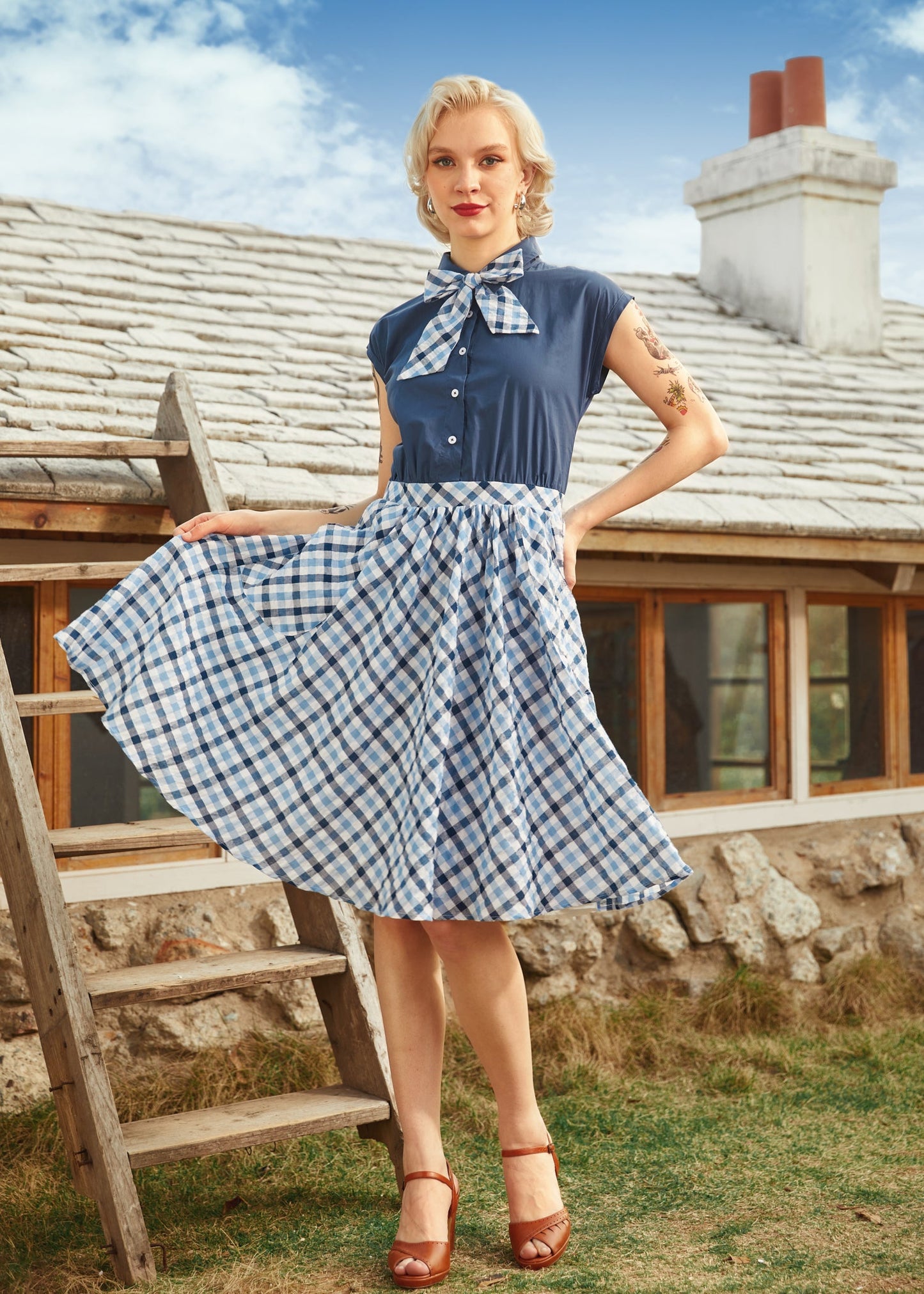  Gingham Grace Bow Dress
